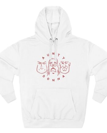 Aunty Donna White Faces Three-Panel Fleece Hoodie