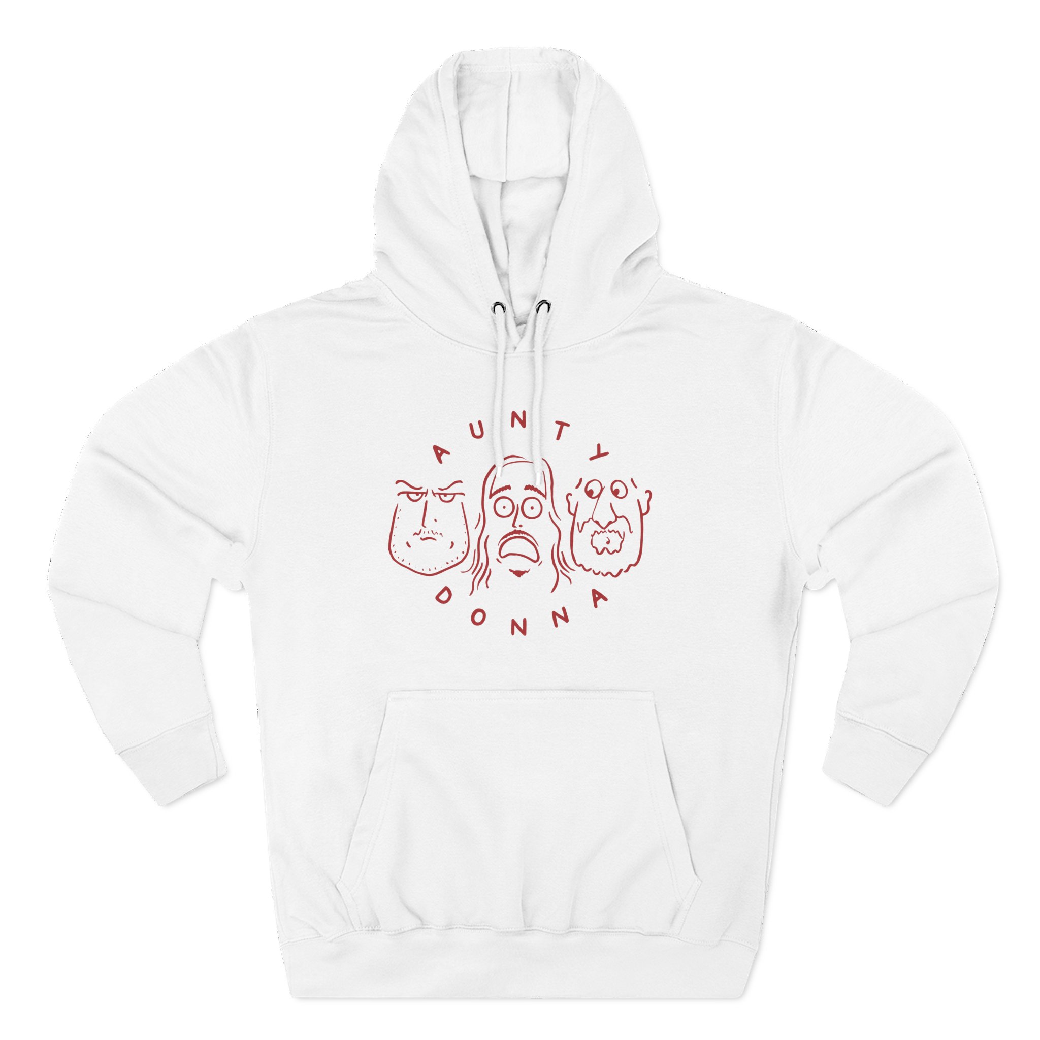 Aunty Donna White Faces Three-Panel Fleece Hoodie