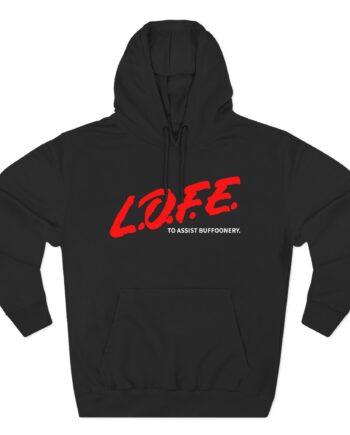 Lofe to Assist Buffoonery Three-Panel Fleece Hoodie