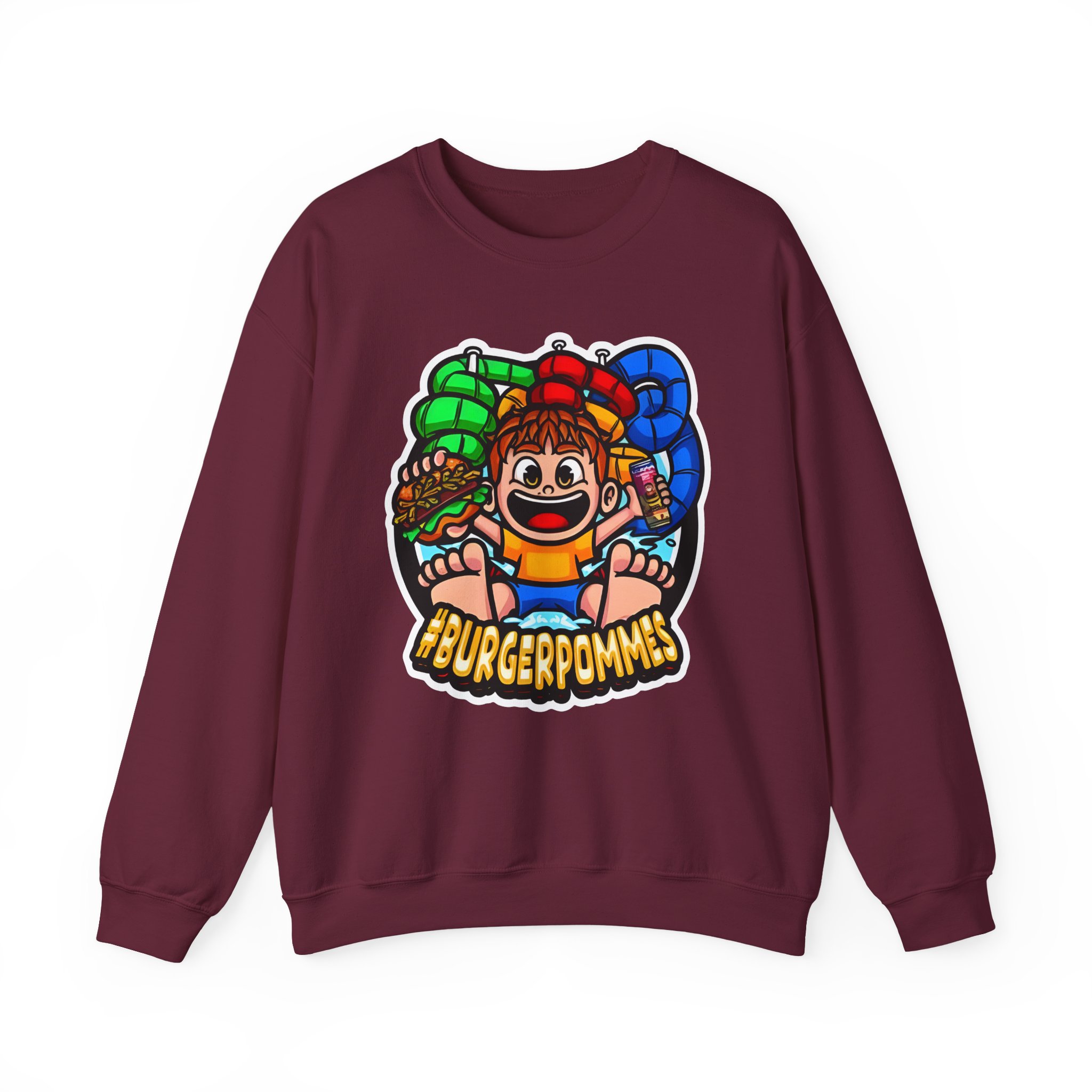 Burger Pommes Unisex Heavy Blendâ„¢ Crewneck Sweatshirt