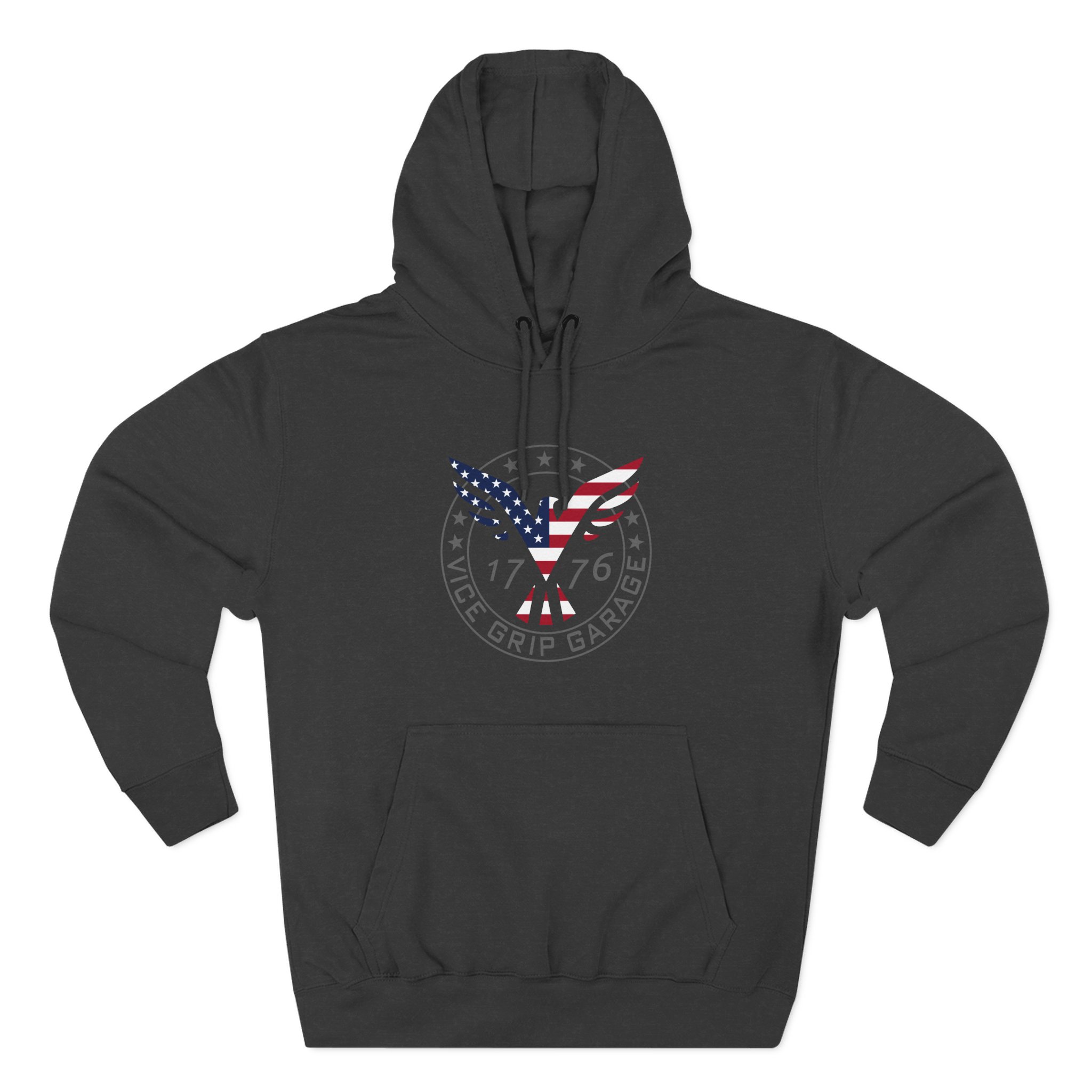 Vicegripgarage Patriotic Flying Eagle Three-Panel Fleece Hoodie