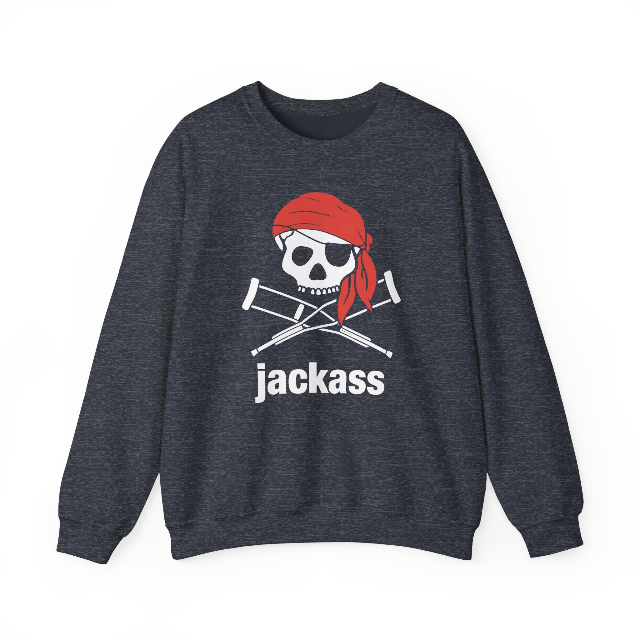 Jackass Skull and Crutches Unisex Heavy Blendâ„¢ Crewneck Sweatshirt