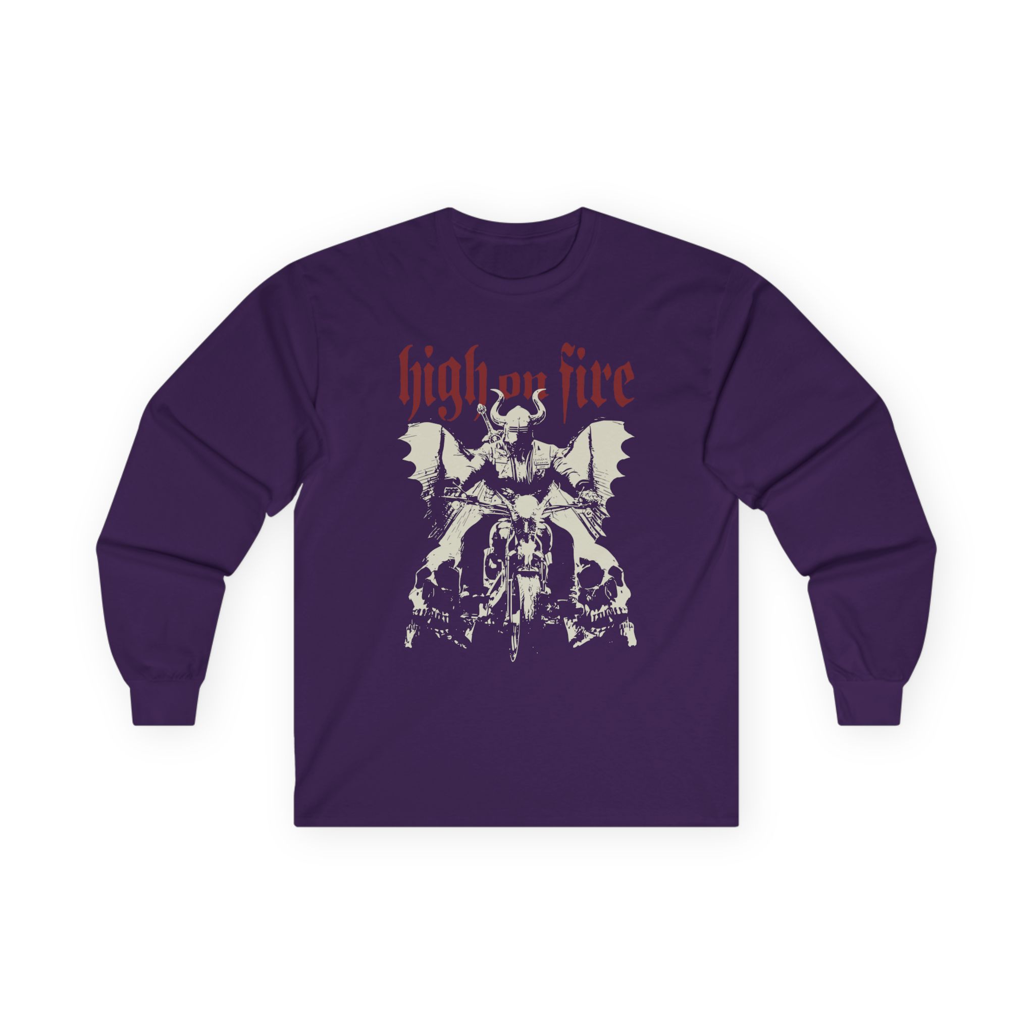 High on Fire Biker Unisex Ultra Cotton Long Sleeve Tee