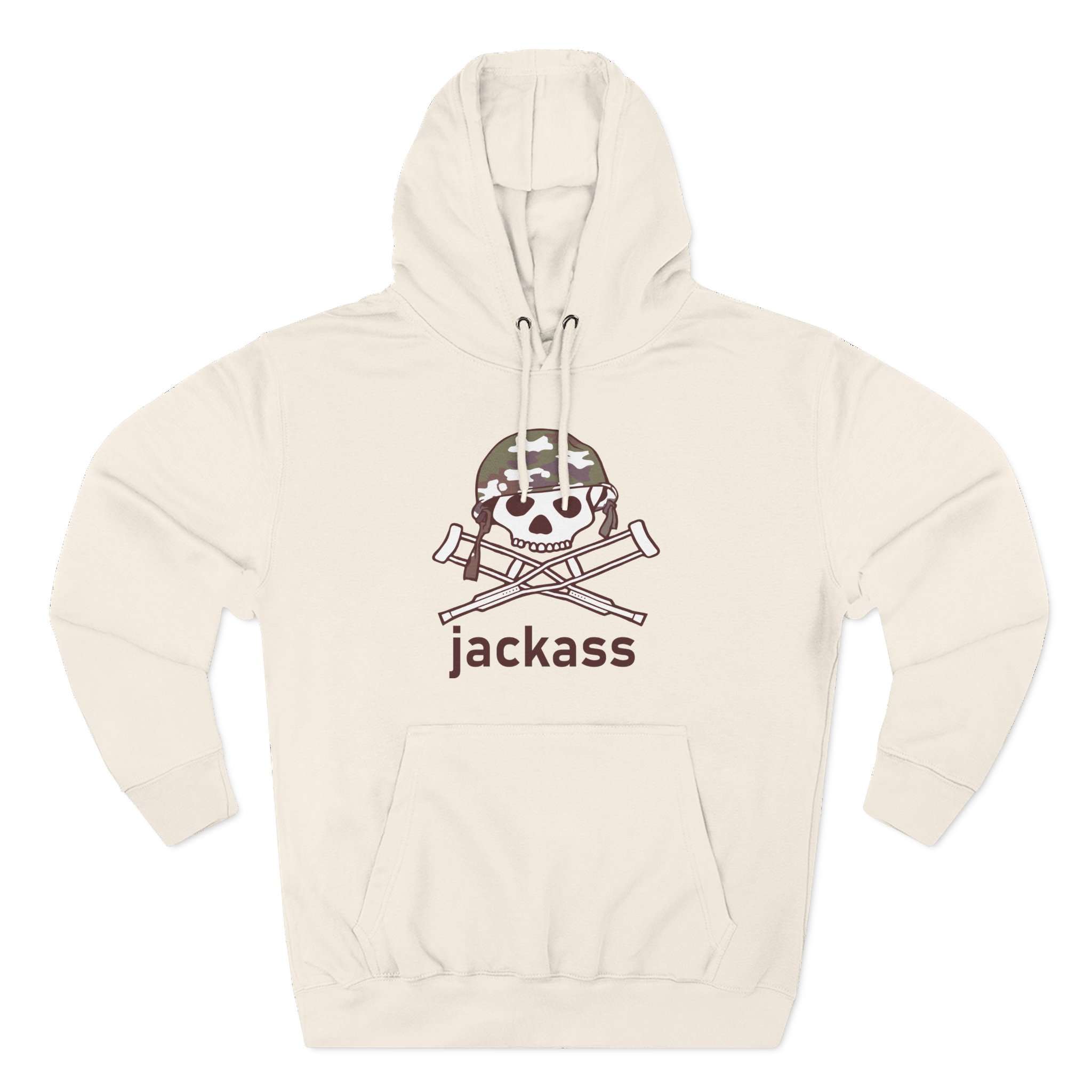 Jackass Camouflage Helmet Three-Panel Fleece Hoodie