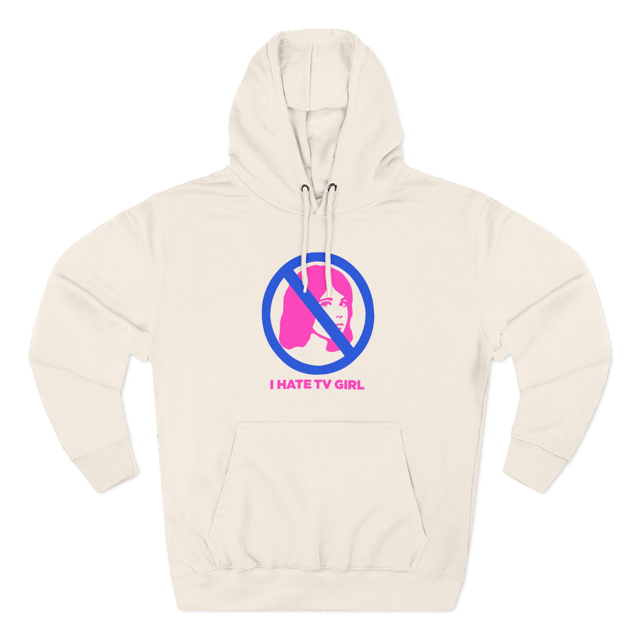 I Hate Tv Girl Three-Panel Fleece Hoodie