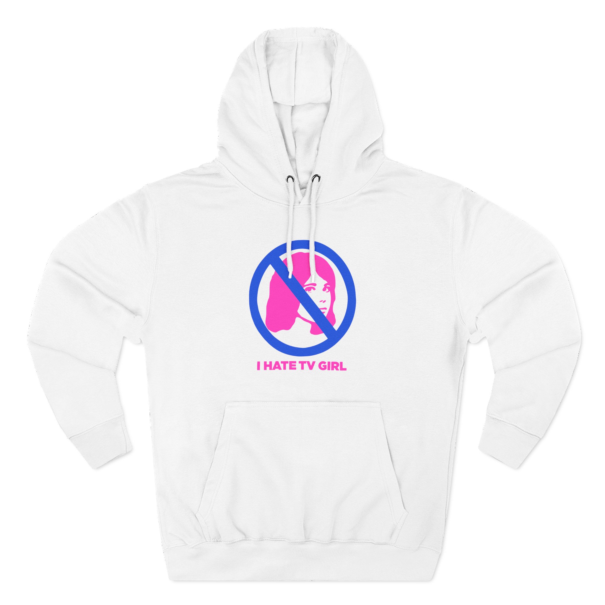 I Hate Tv Girl Three-Panel Fleece Hoodie
