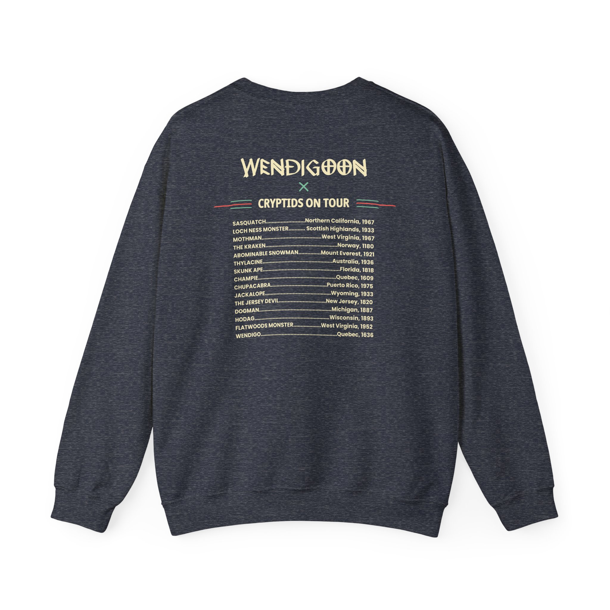 Wendigoon Cryptids on Tour Unisex Heavy Blend Crewneck Sweatshirt