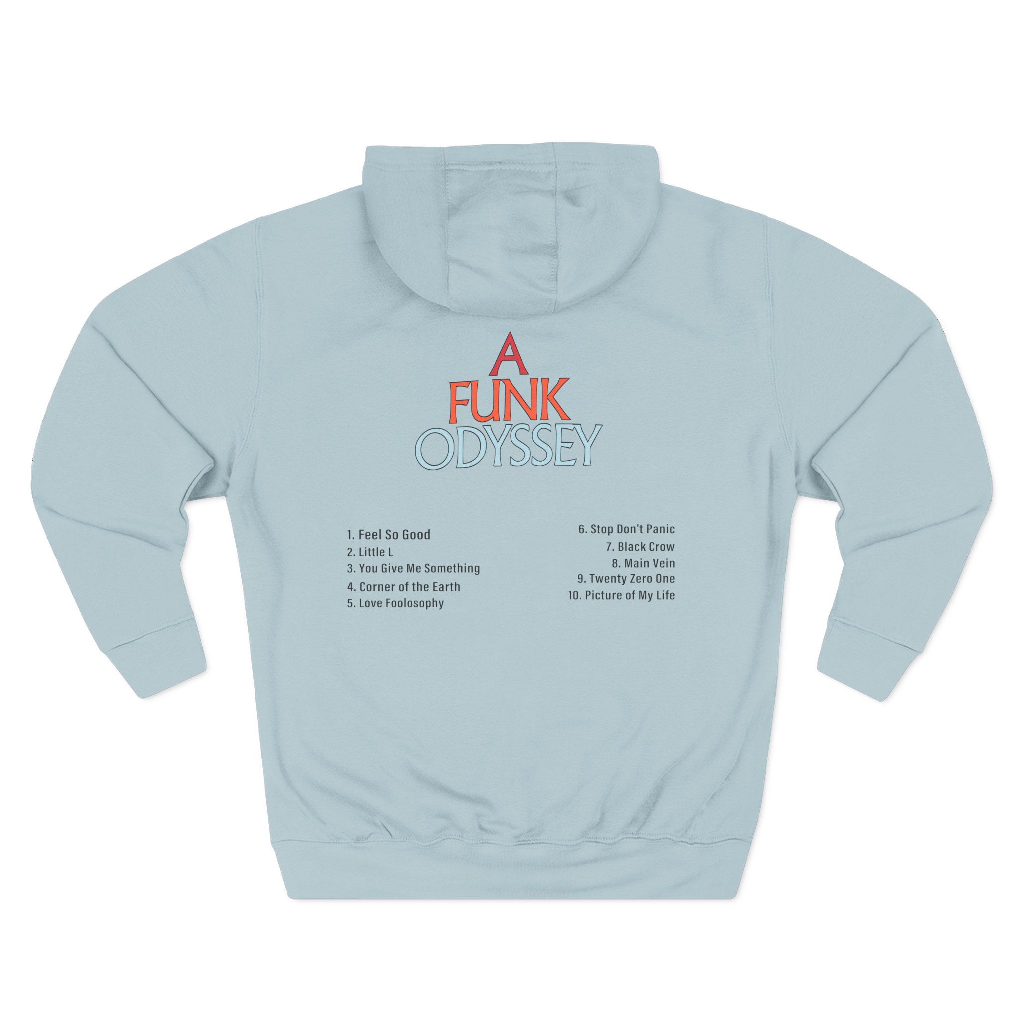 J Funk Odyssey Tracklist Three-Panel Fleece Hoodie