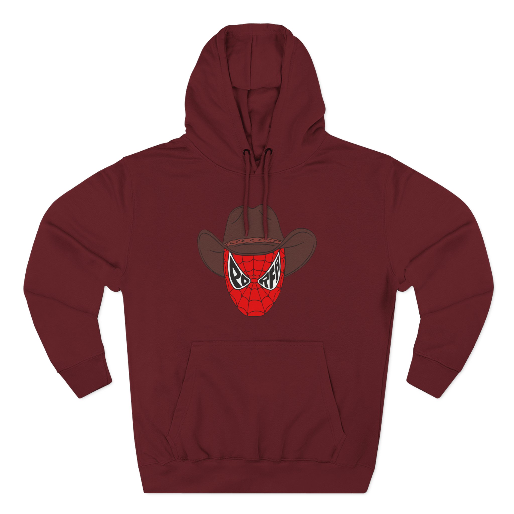 Porfa Spider Man Cowboy Hat Three-Panel Fleece Hoodie