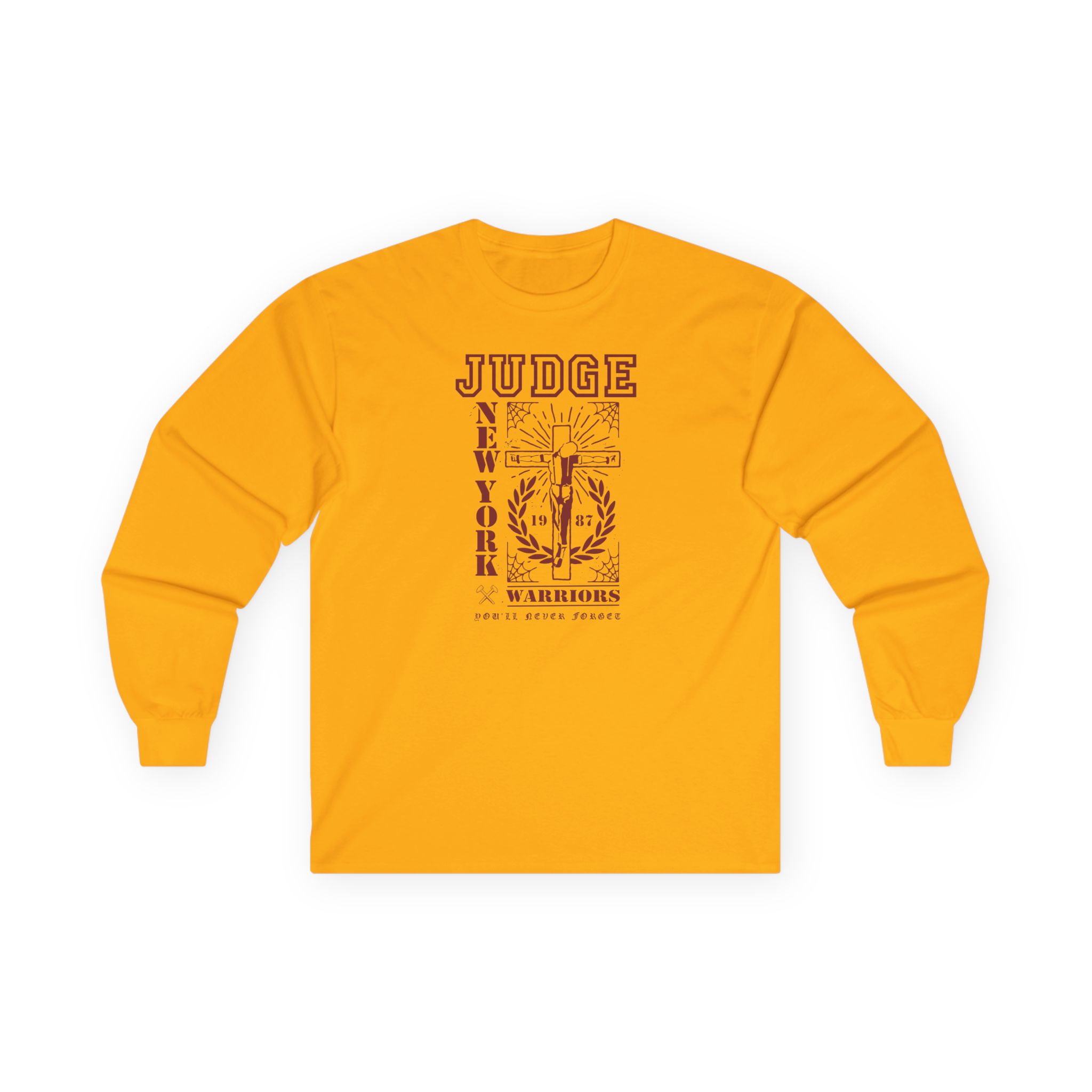 Judge Crucified Mustard Unisex Ultra Cotton Long Sleeve Tee