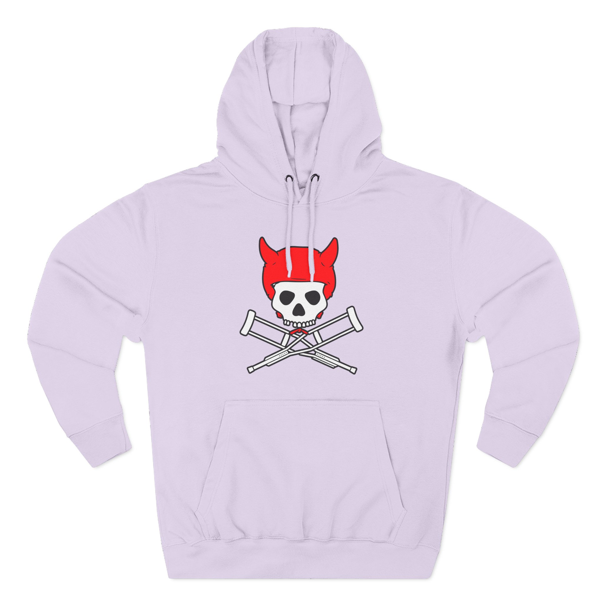 Jackass Devil Horns Skull & Crossbones Three-Panel Fleece Hoodie