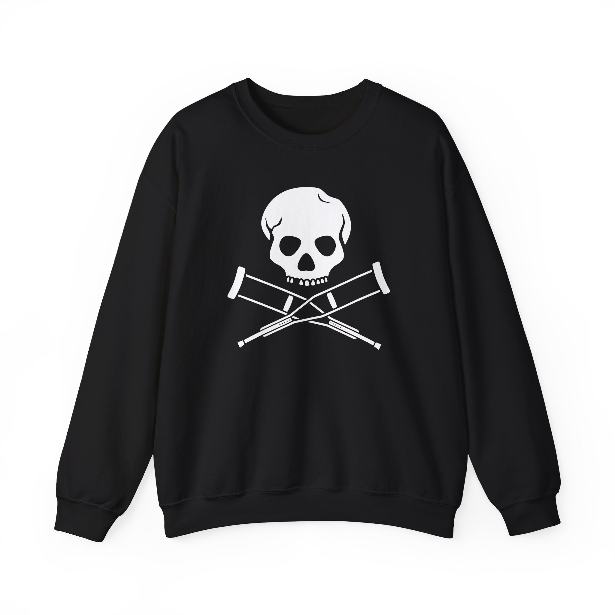 Jackass Skull and Crutches Unisex Heavy Blendâ„¢ Crewneck Sweatshirt
