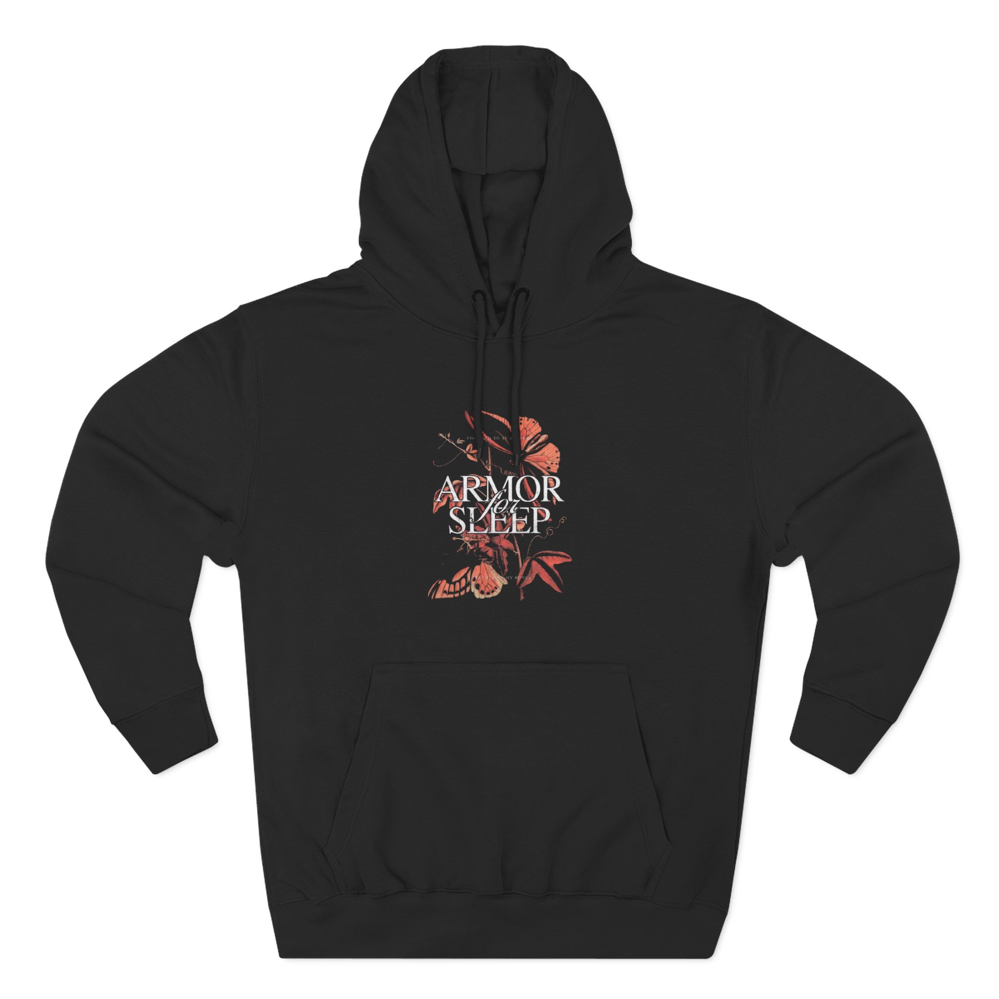 Armor for Sleep Orange Butterflies Three-panel Fleece Hoodie