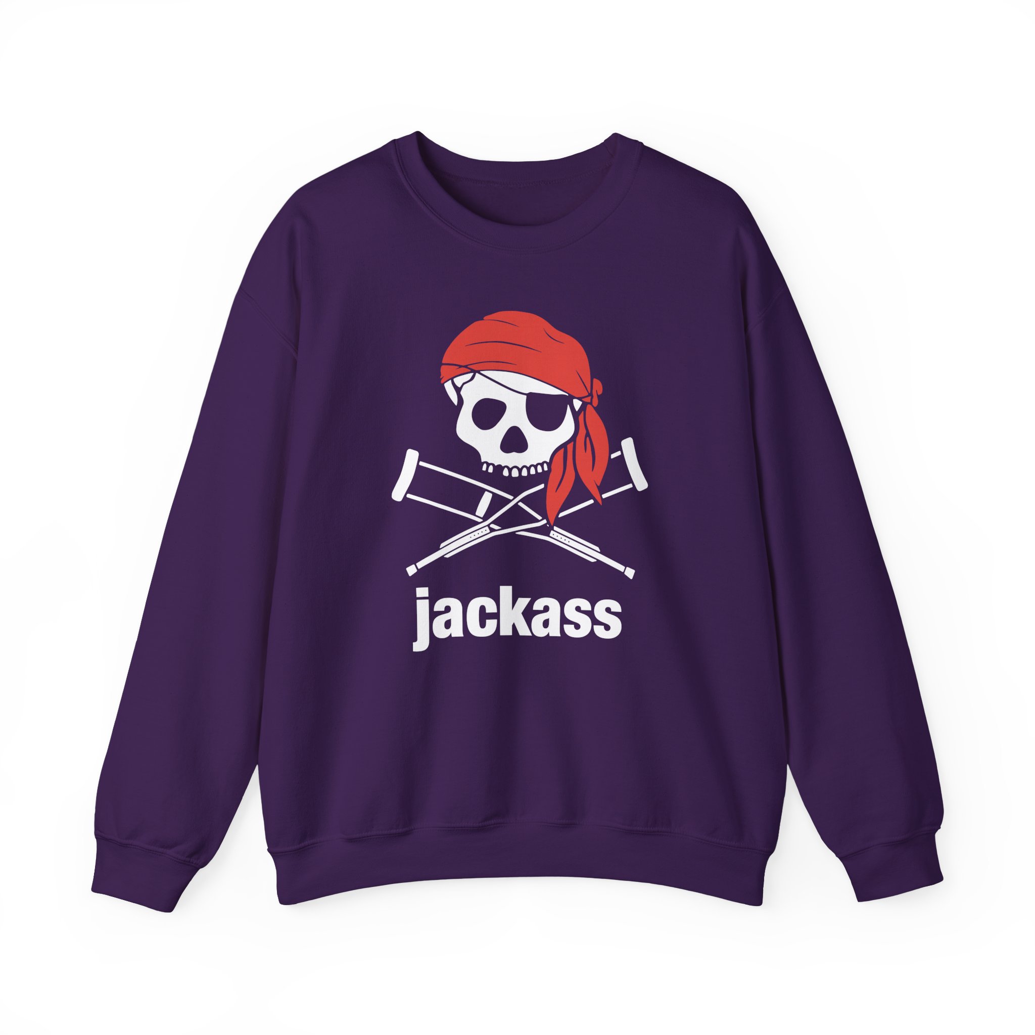 Jackass Skull and Crutches Unisex Heavy Blendâ„¢ Crewneck Sweatshirt