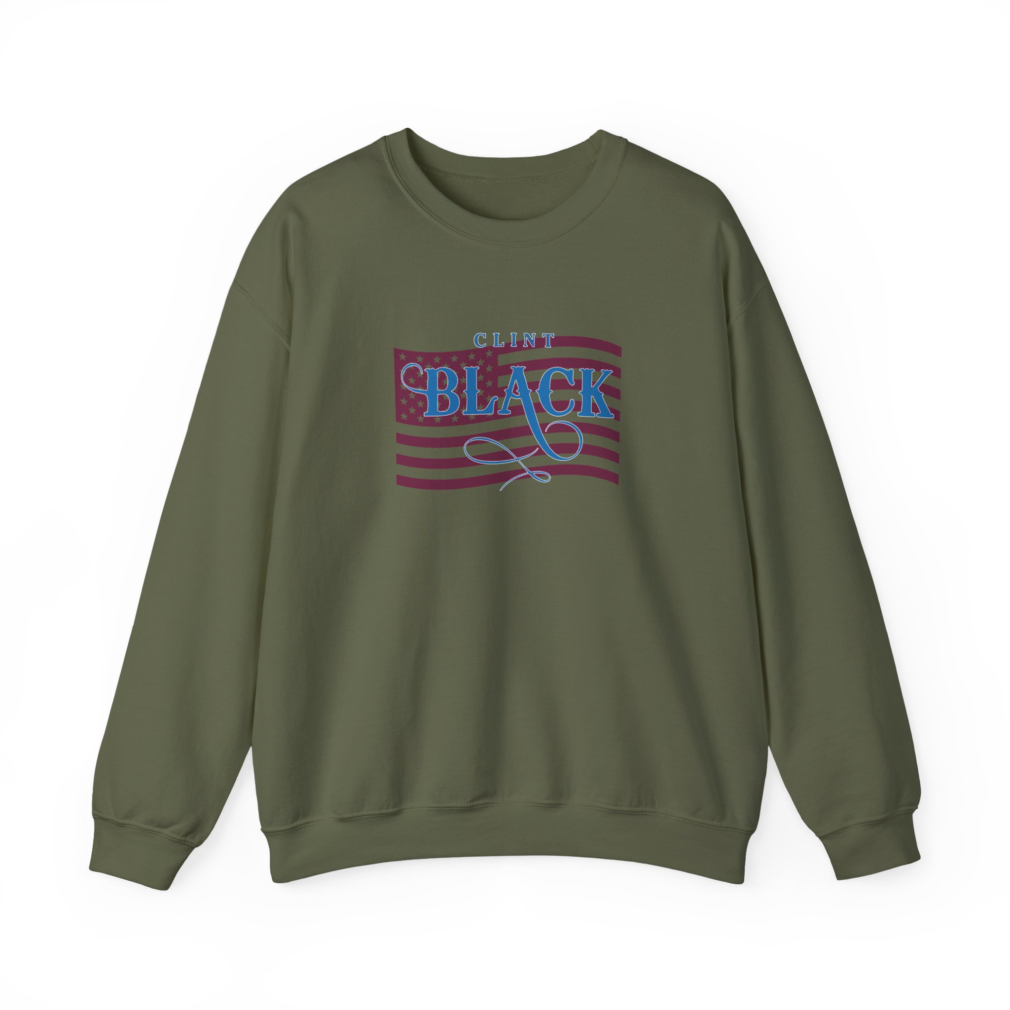 Clint Black Ladies Patriotic Bling Unisex Heavy Blendâ„¢ Crewneck Sweatshirt