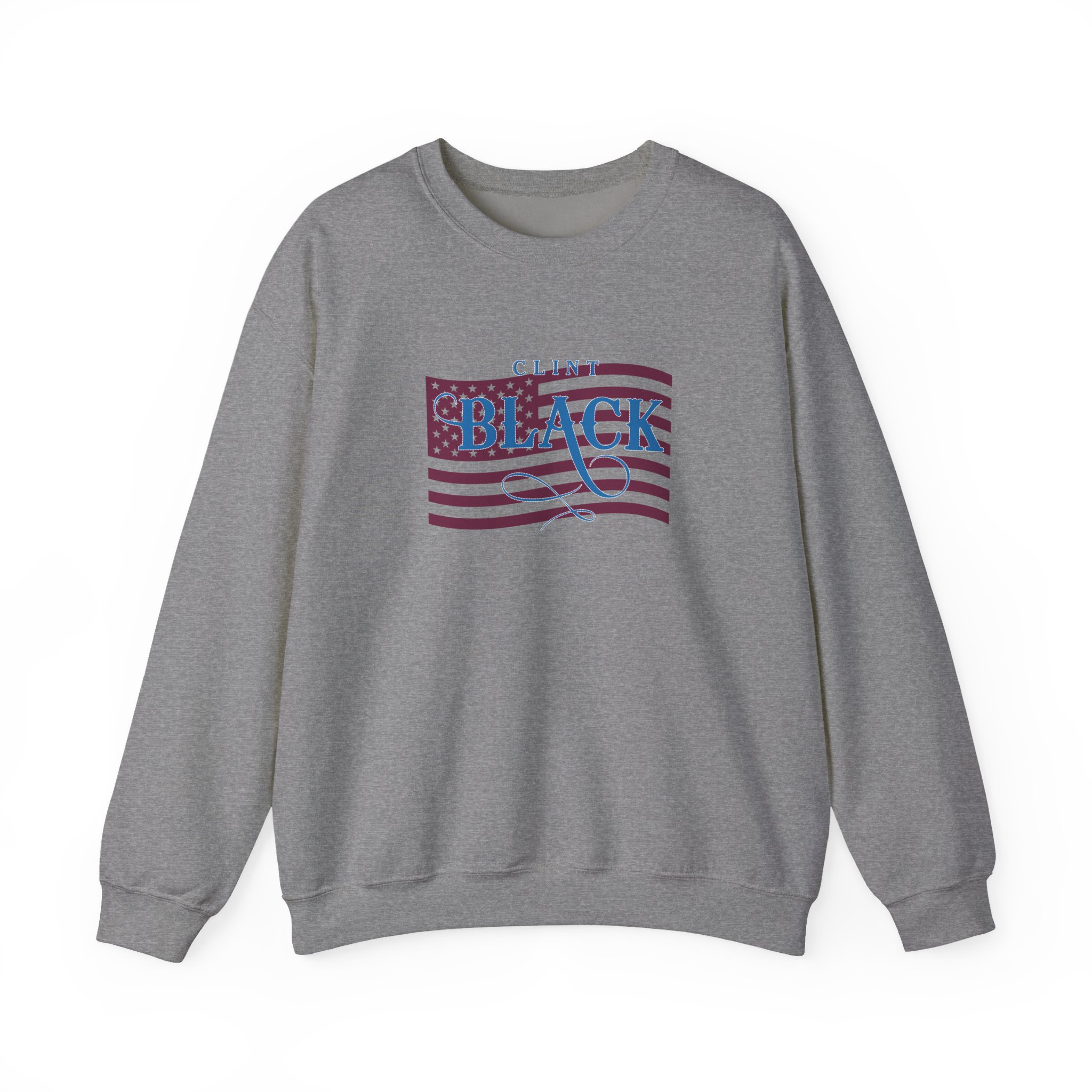 Clint Black Ladies Patriotic Bling Unisex Heavy Blendâ„¢ Crewneck Sweatshirt