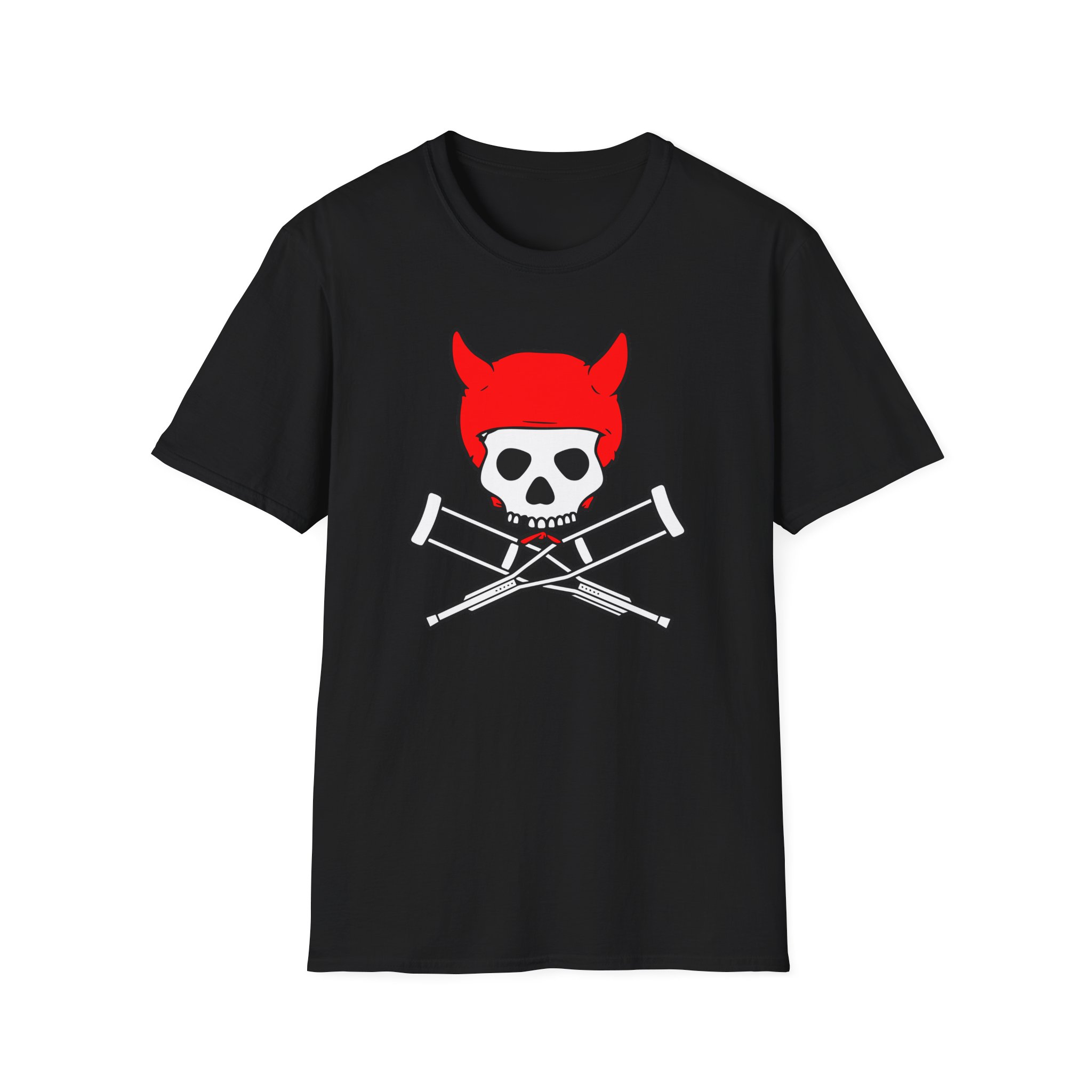 Jackass Devil Horns Skull & Crossbones Unisex Softstyle T-Shirt