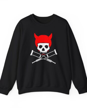 Jackass Devil Horns Skull & Crossbones Unisex Heavy Blend™ Crewneck Sweatshirt