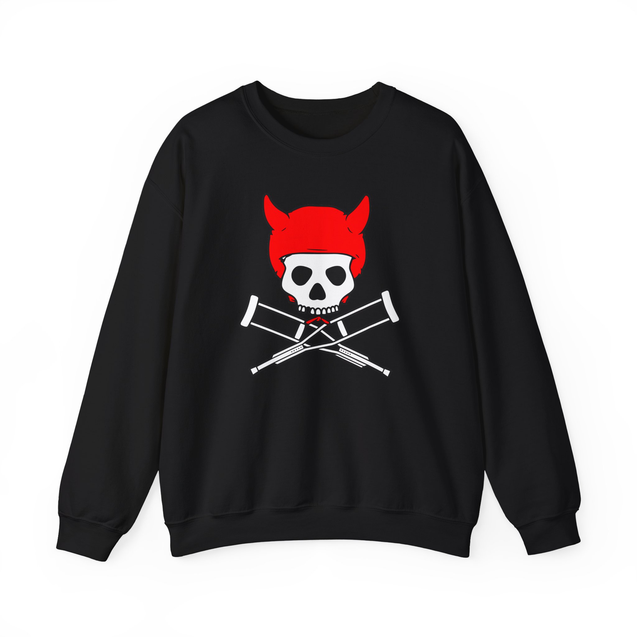 Jackass Devil Horns Skull & Crossbones Unisex Heavy Blendâ„¢ Crewneck Sweatshirt