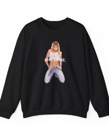 Miley Cyrus She Came Black Unisex Heavy Blend™ Crewneck Sweatshirt