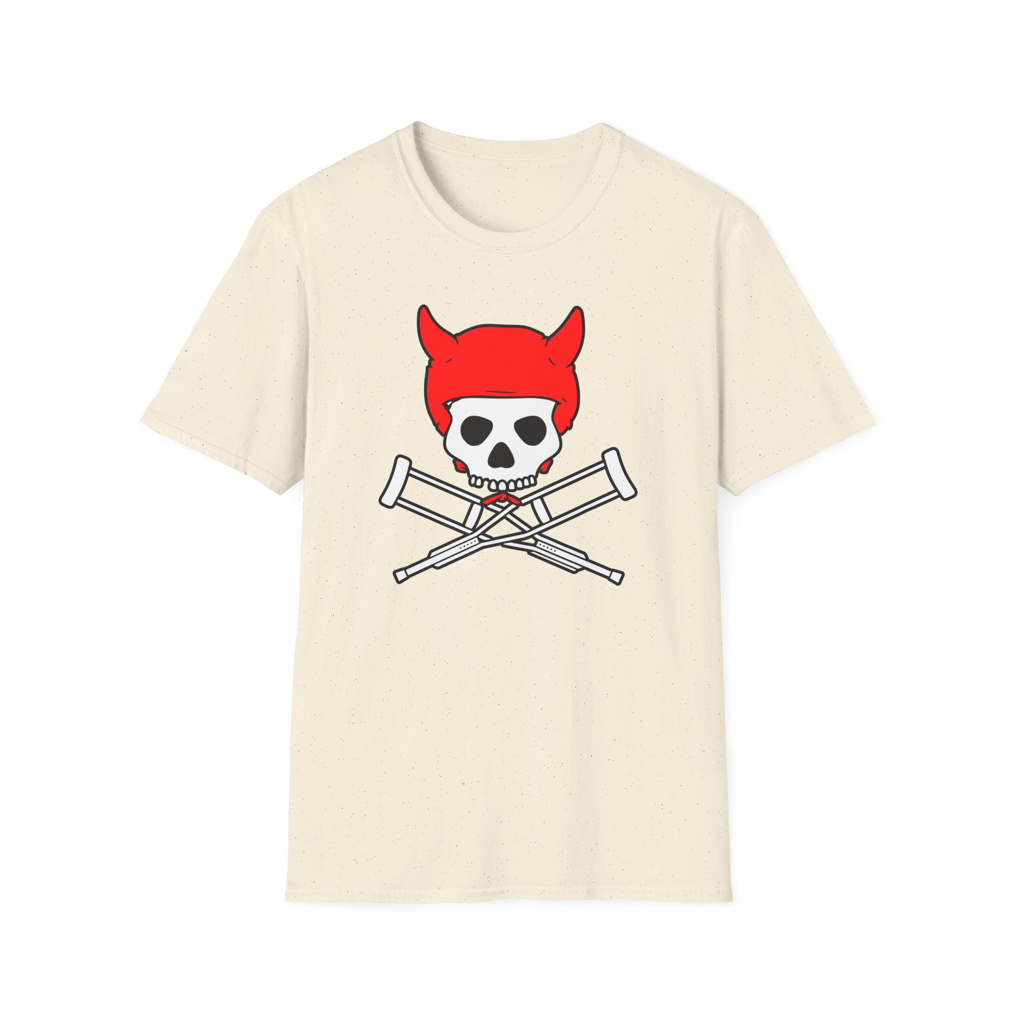 Jackass Devil Horns Skull & Crossbones Unisex Softstyle T-Shirt