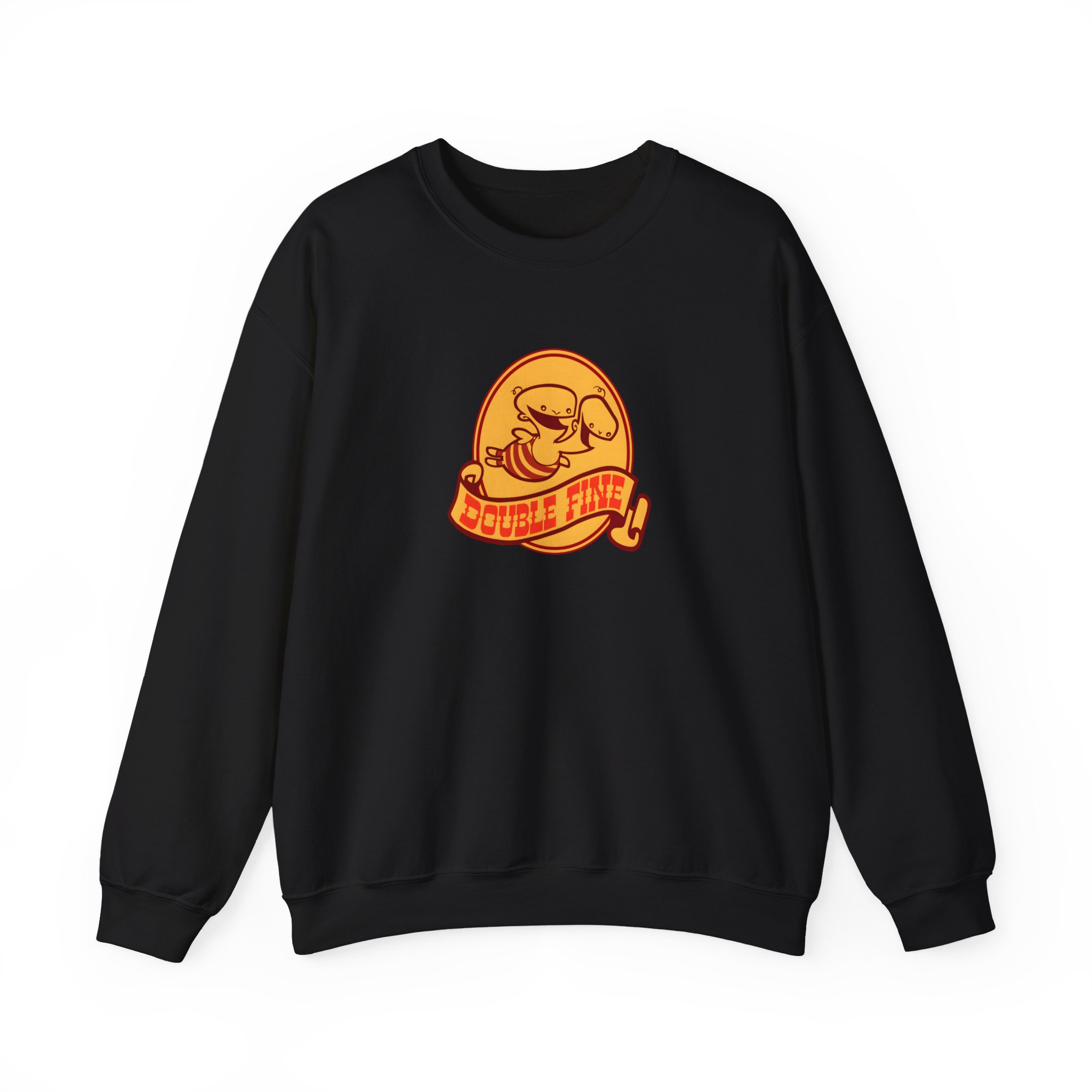 Double Fine Golden Two-headed Baby Unisex Heavy Blendâ„¢ Crewneck Sweatshirt