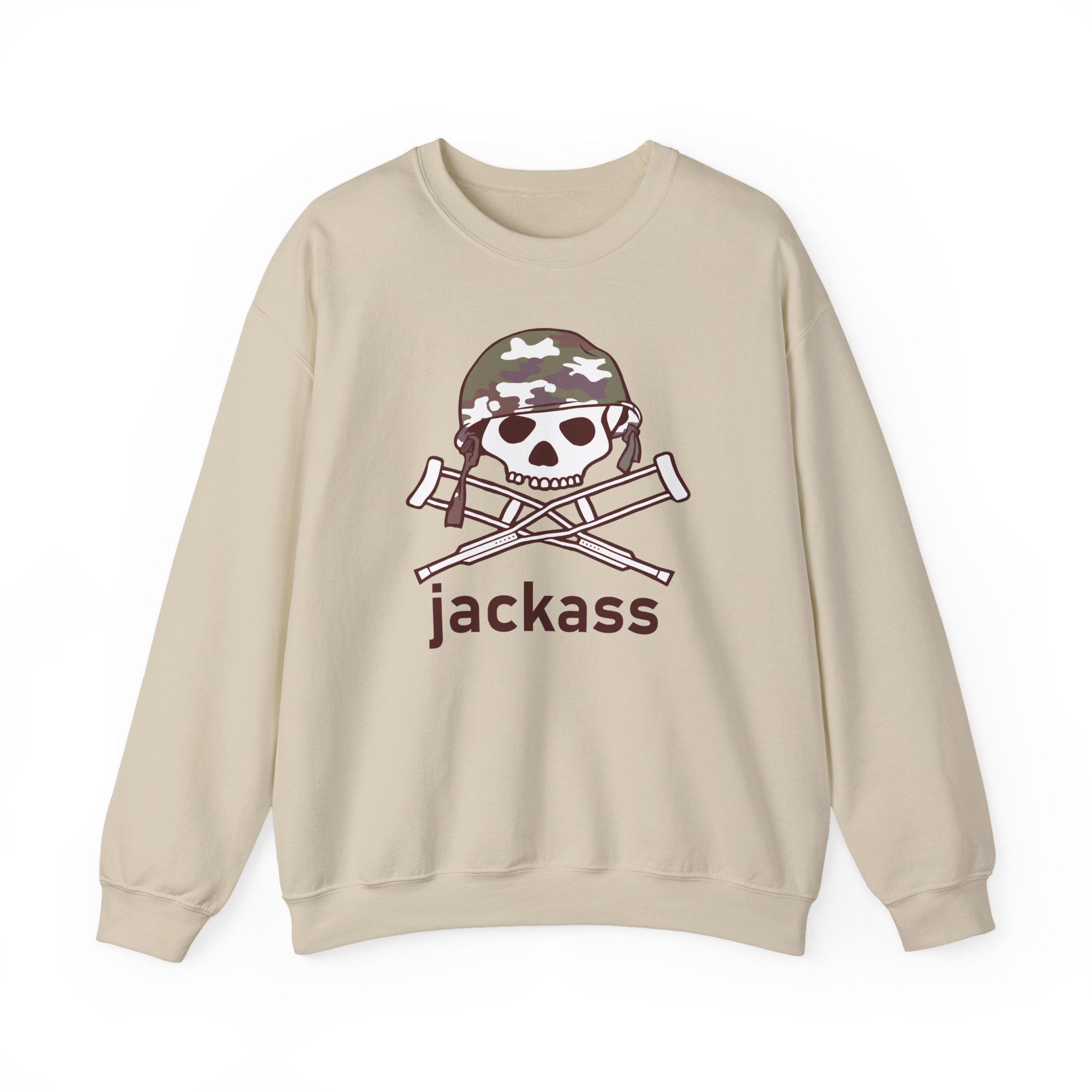 Jackass Camouflage Helmet Unisex Heavy Blendâ„¢ Crewneck Sweatshirt