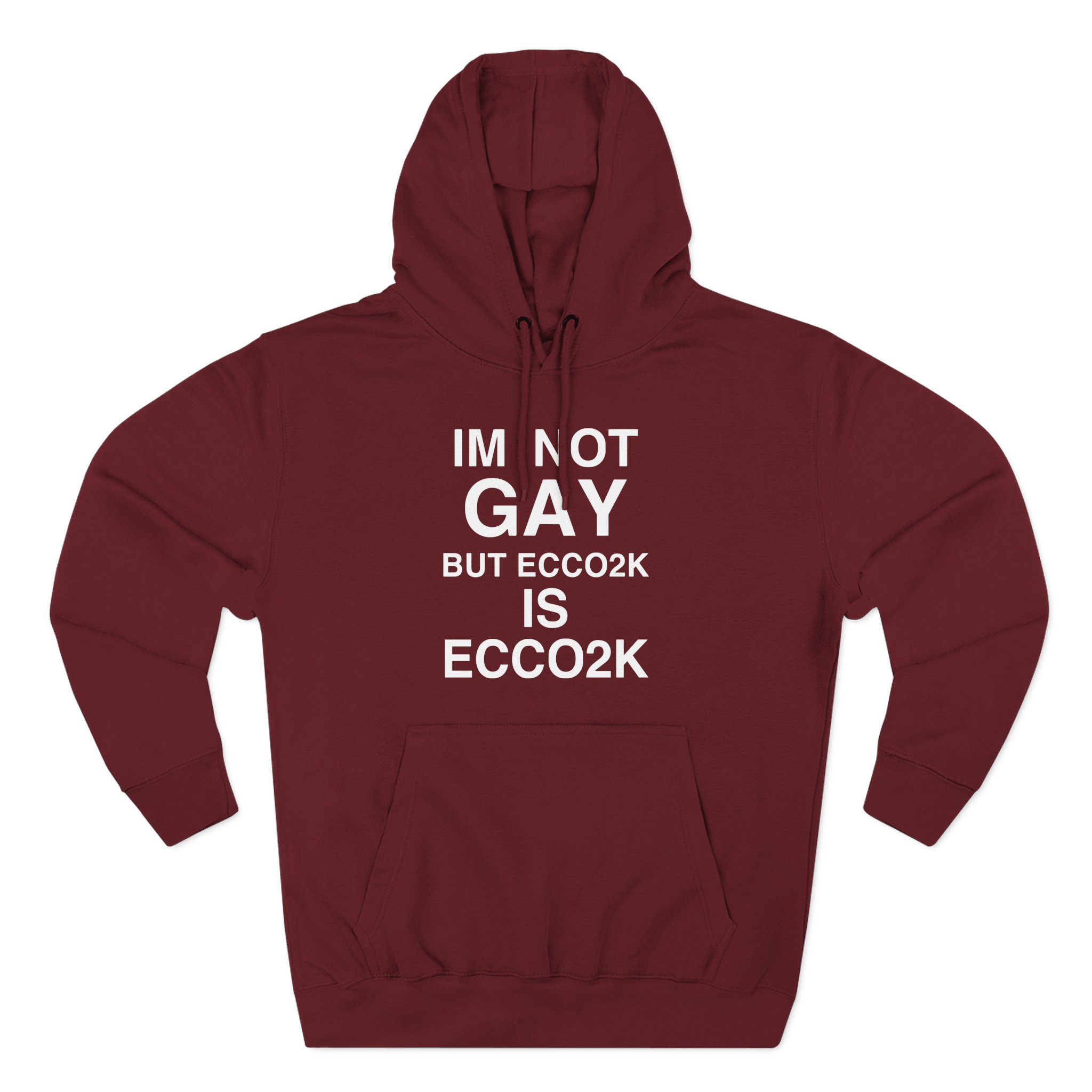 Ecco2k, I’m Not Gay but Ecco2k is Ecco2k Three-Panel Fleece Hoodie