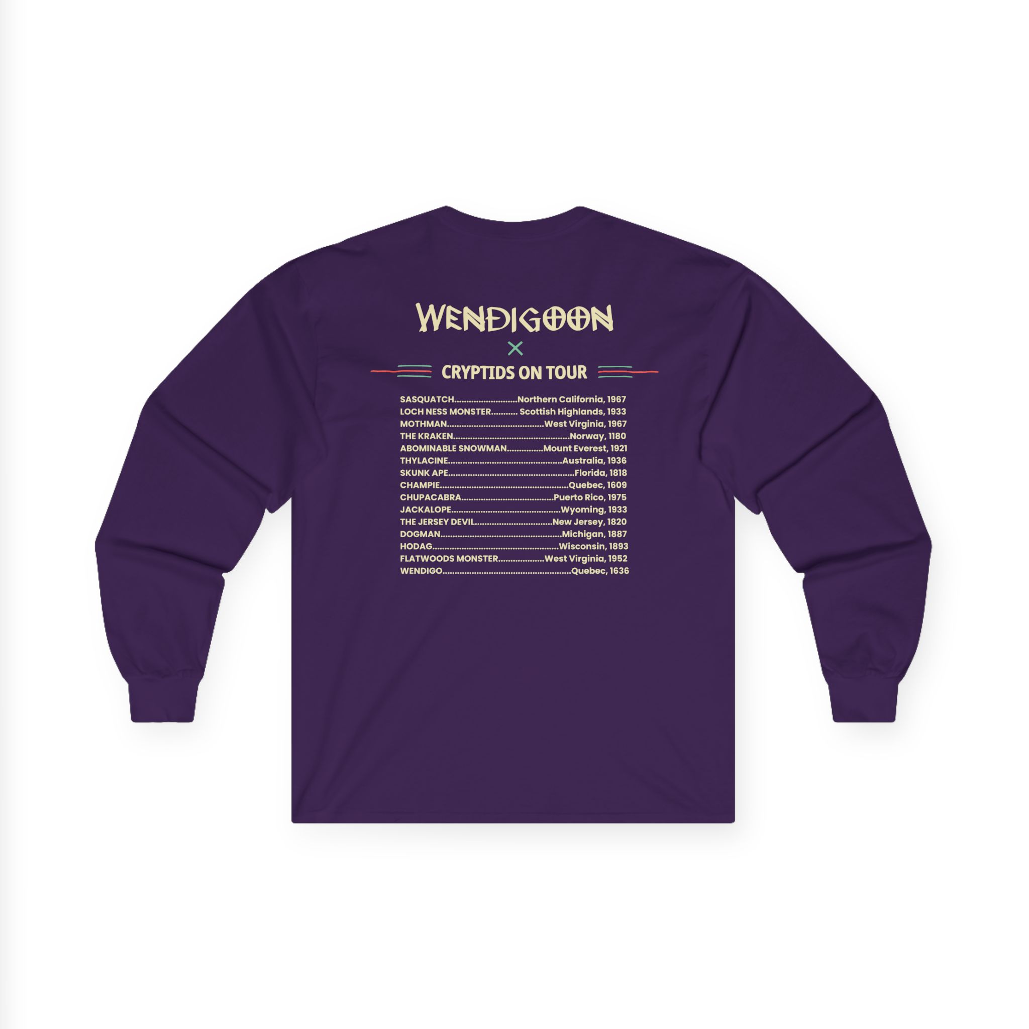 Wendigoon Cryptids on Tour Unisex Ultra Cotton Long Sleeve Tee