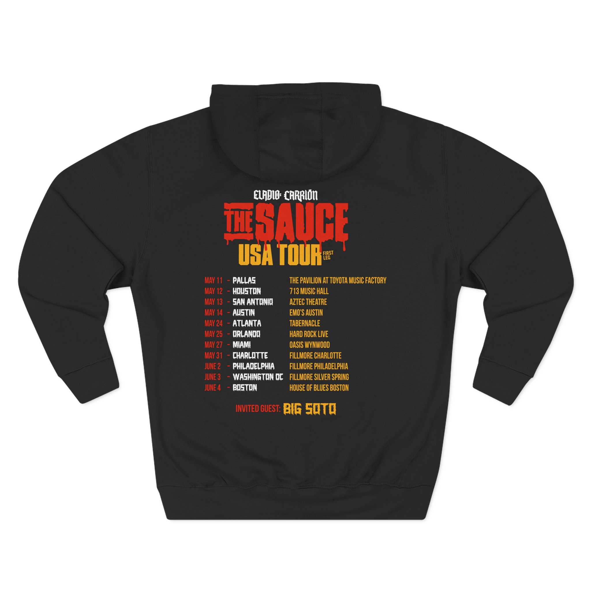Sauce Boyz Usa Tour Three-Panel Fleece Hoodie