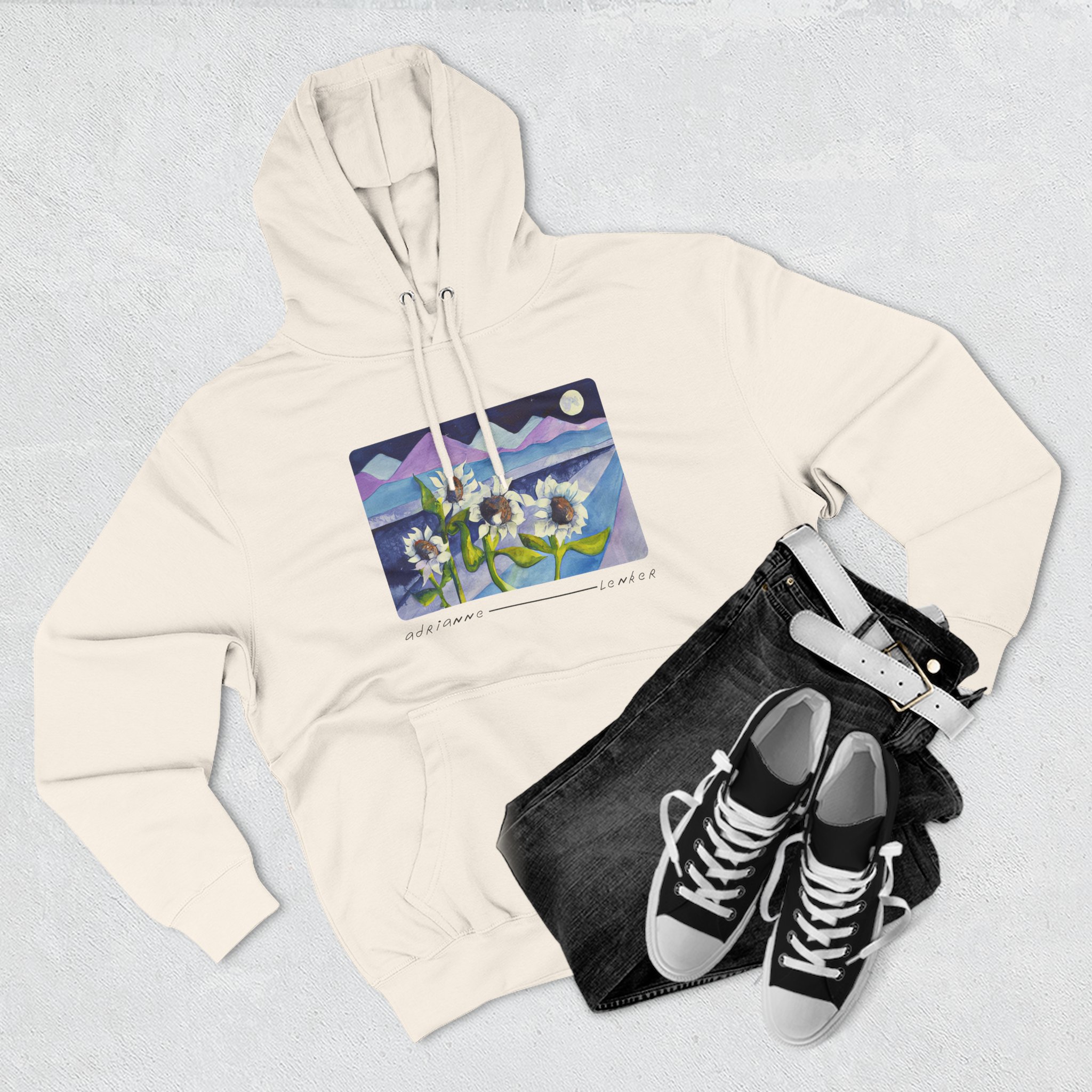 Adrianne Lenker Mema Moonflowers Three-panel Fleece Hoodie