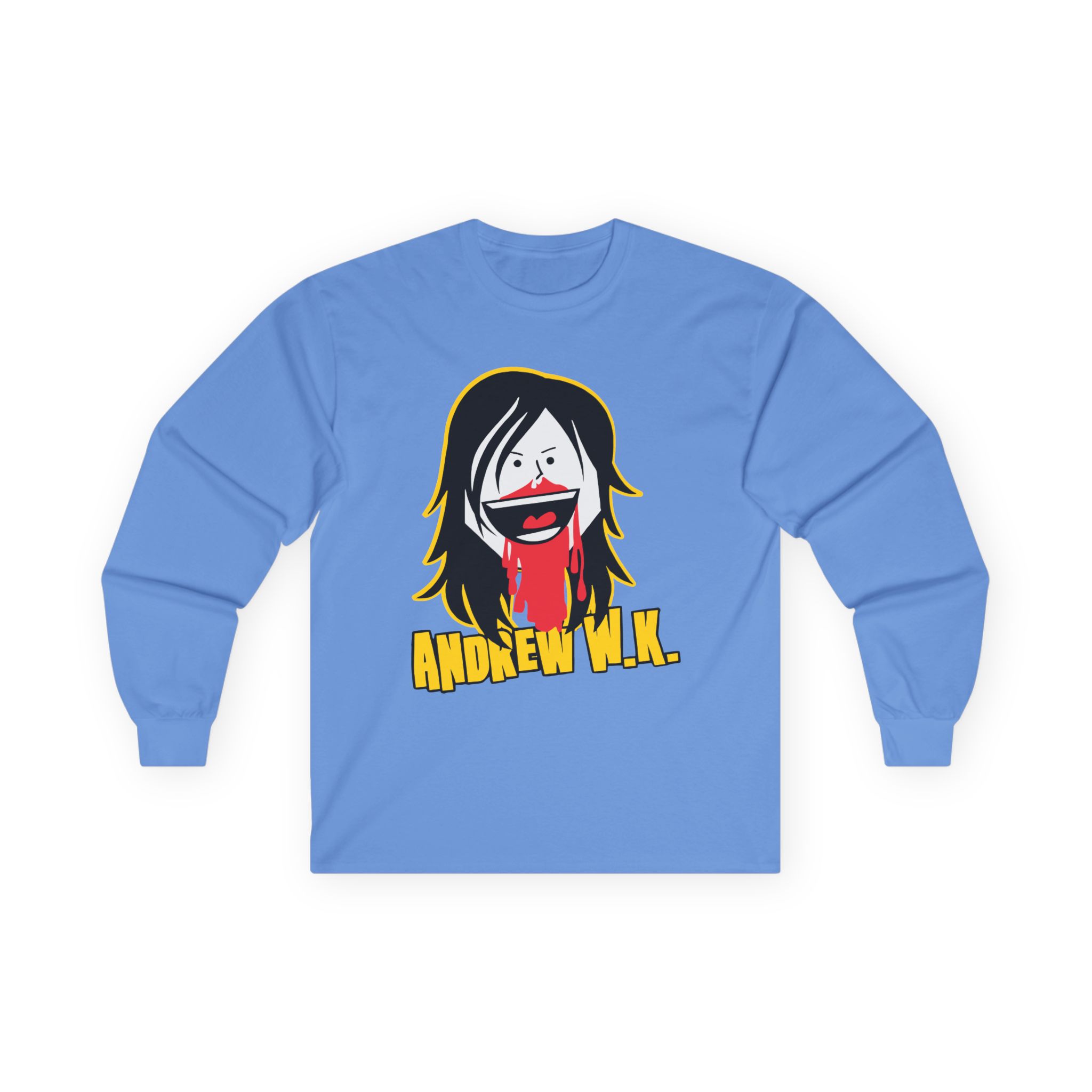 Andrew Wk Cartoon Bloody Nose Unisex Ultra Cotton Long Sleeve Tee