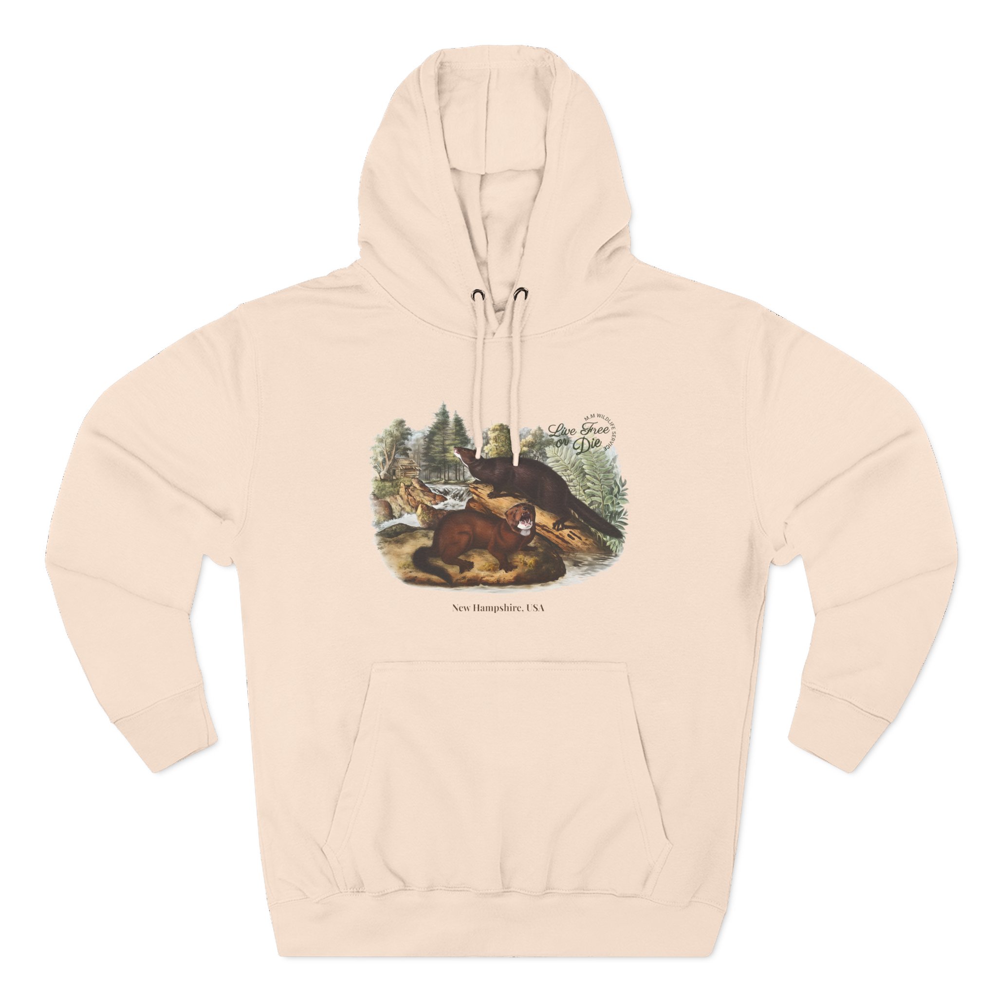Live Free or Die in Mogul Hampshire Three-Panel Fleece Hoodie