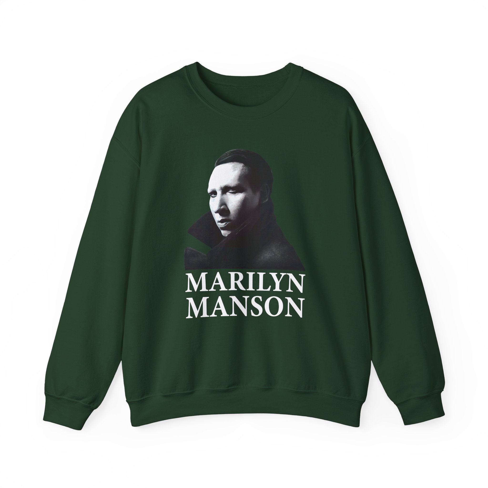 Marilyn Manson Face Unisex Heavy Blendâ„¢ Crewneck Sweatshirt