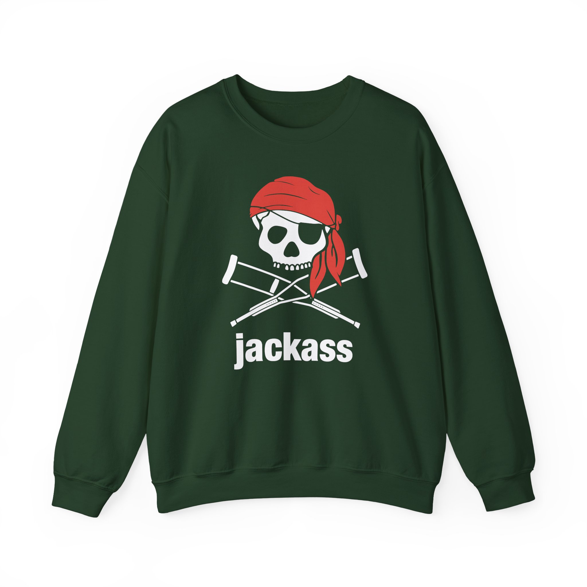 Jackass Skull and Crutches Unisex Heavy Blendâ„¢ Crewneck Sweatshirt