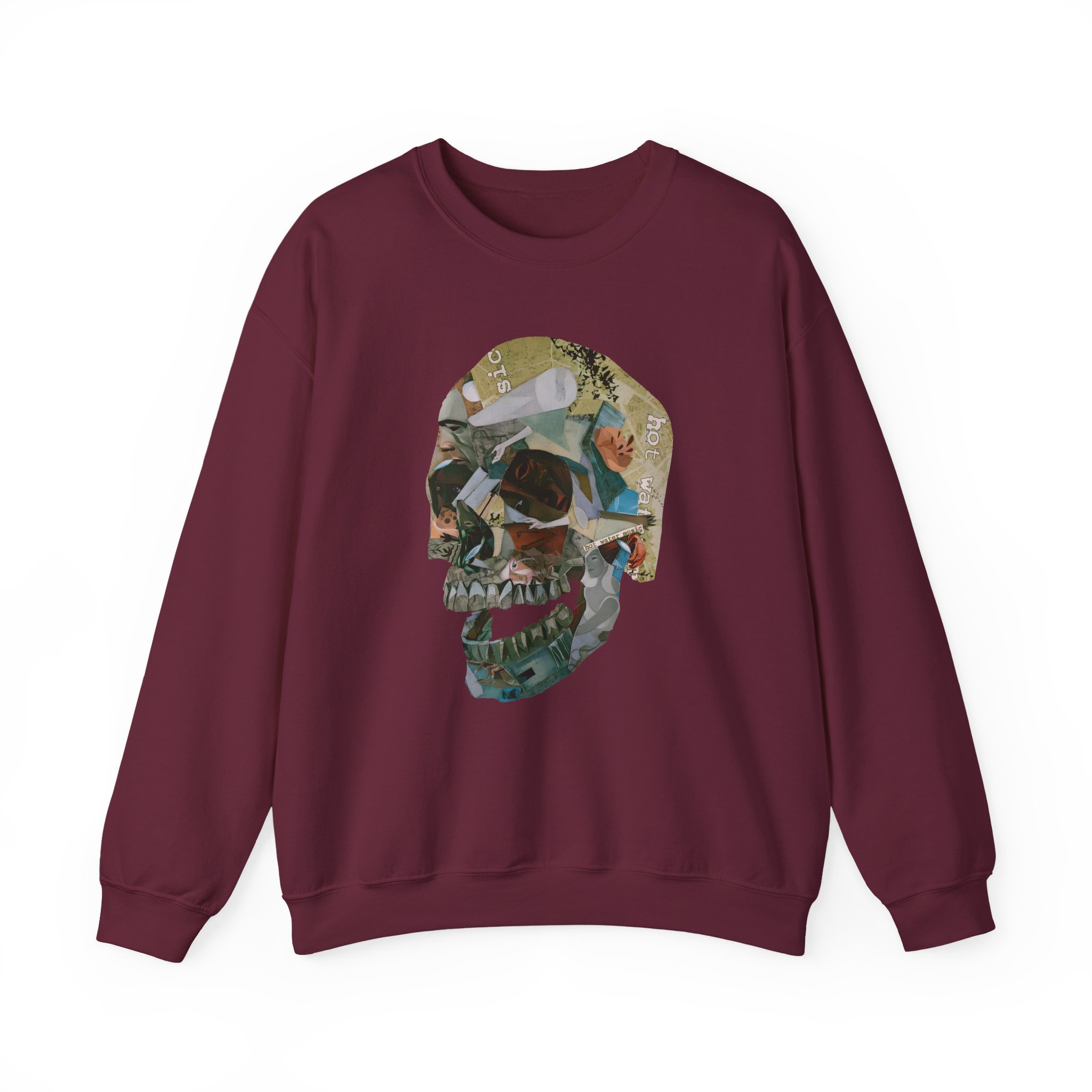 Hot Water Music Album Collage Skull Unisex Heavy Blendâ„¢ Crewneck Sweatshirt
