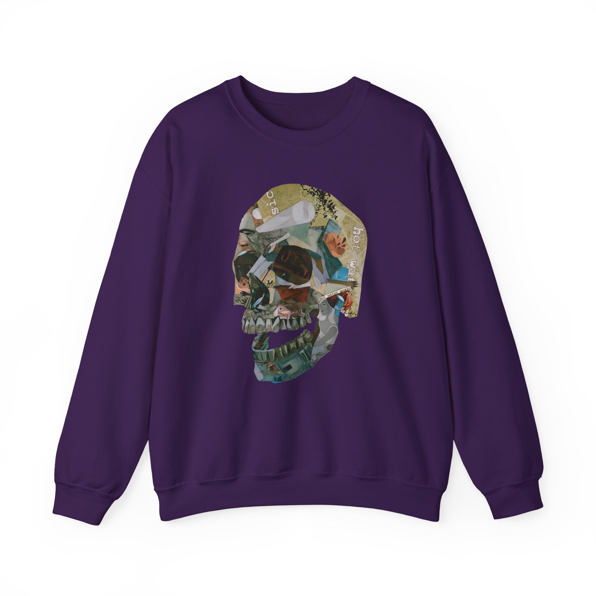 Hot Water Music Album Collage Skull Unisex Heavy Blendâ„¢ Crewneck Sweatshirt
