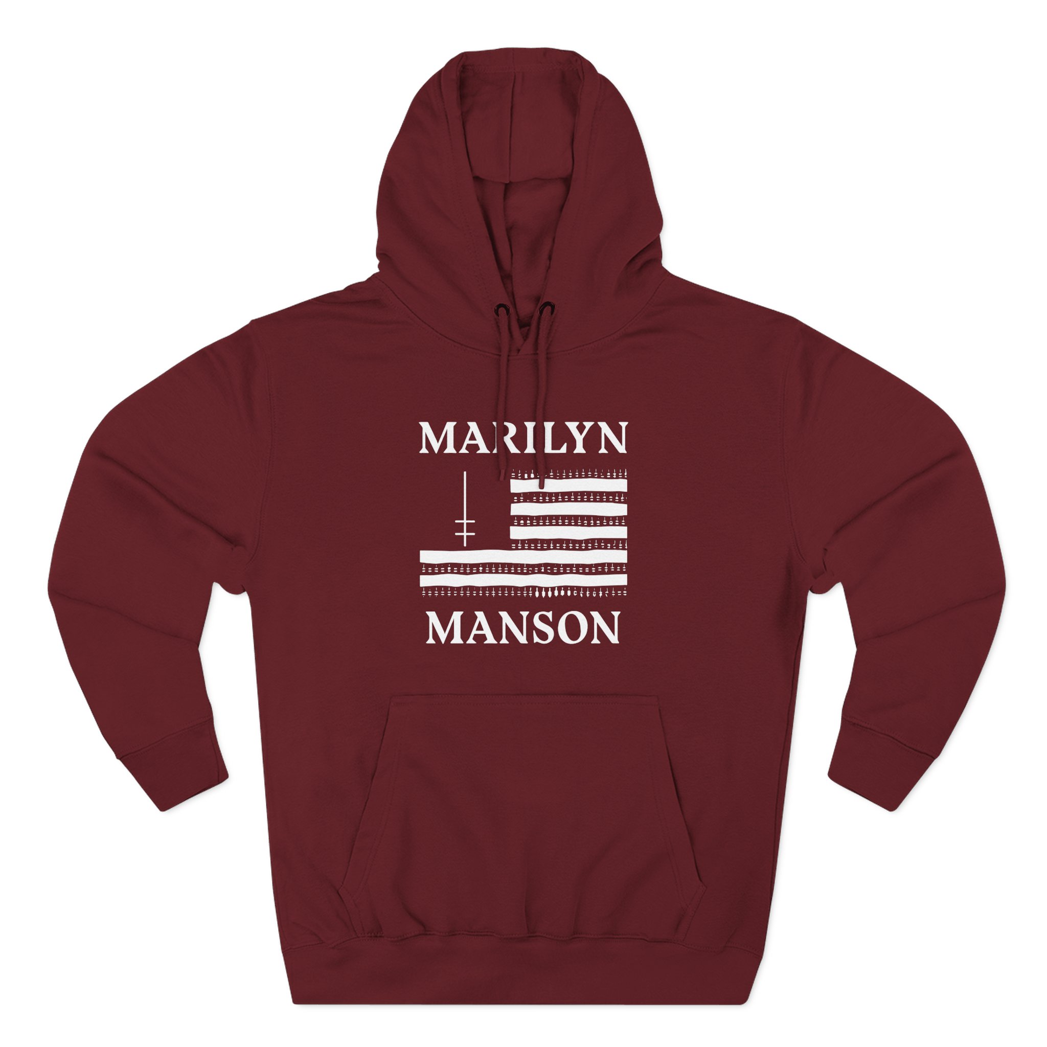 Marilyn Manson Flag and Logo Three-Panel Fleece Hoodie