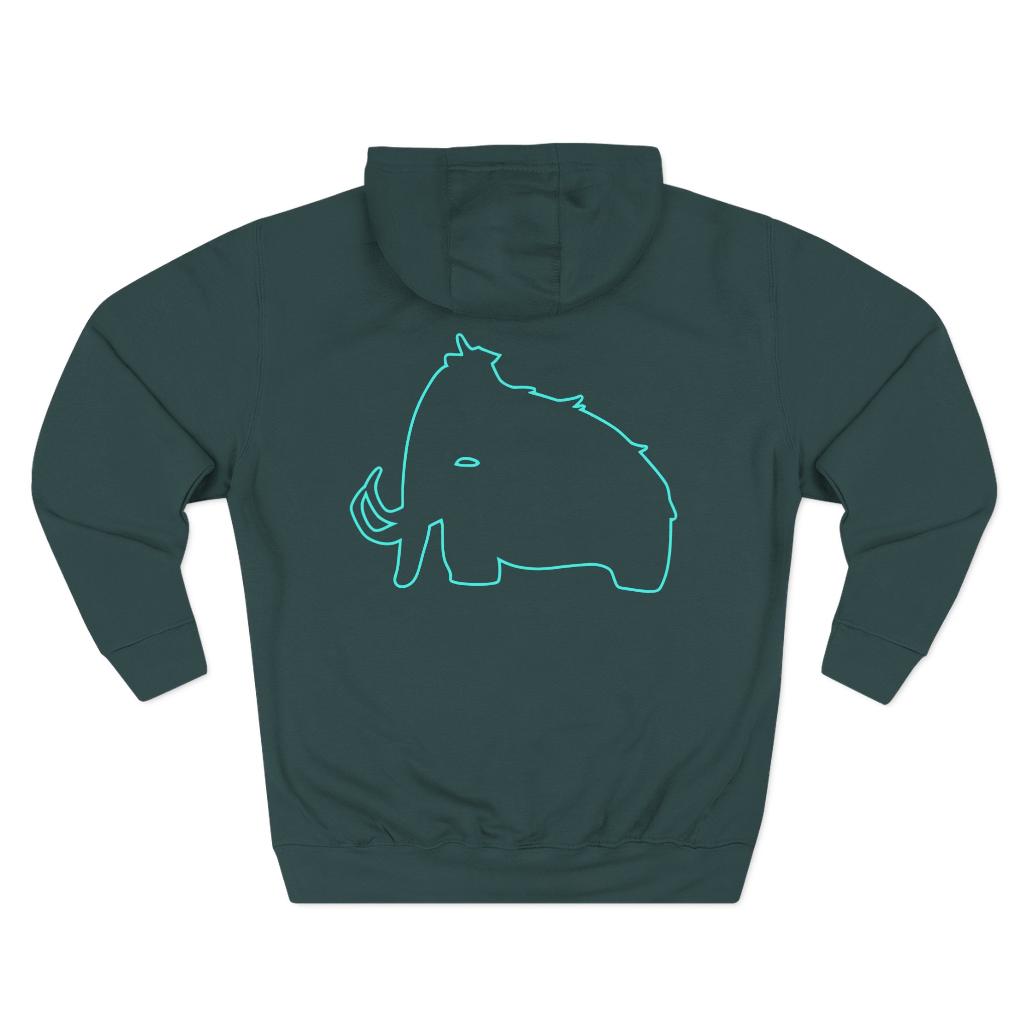 Wooli Teal Three-Panel Fleece Hoodie