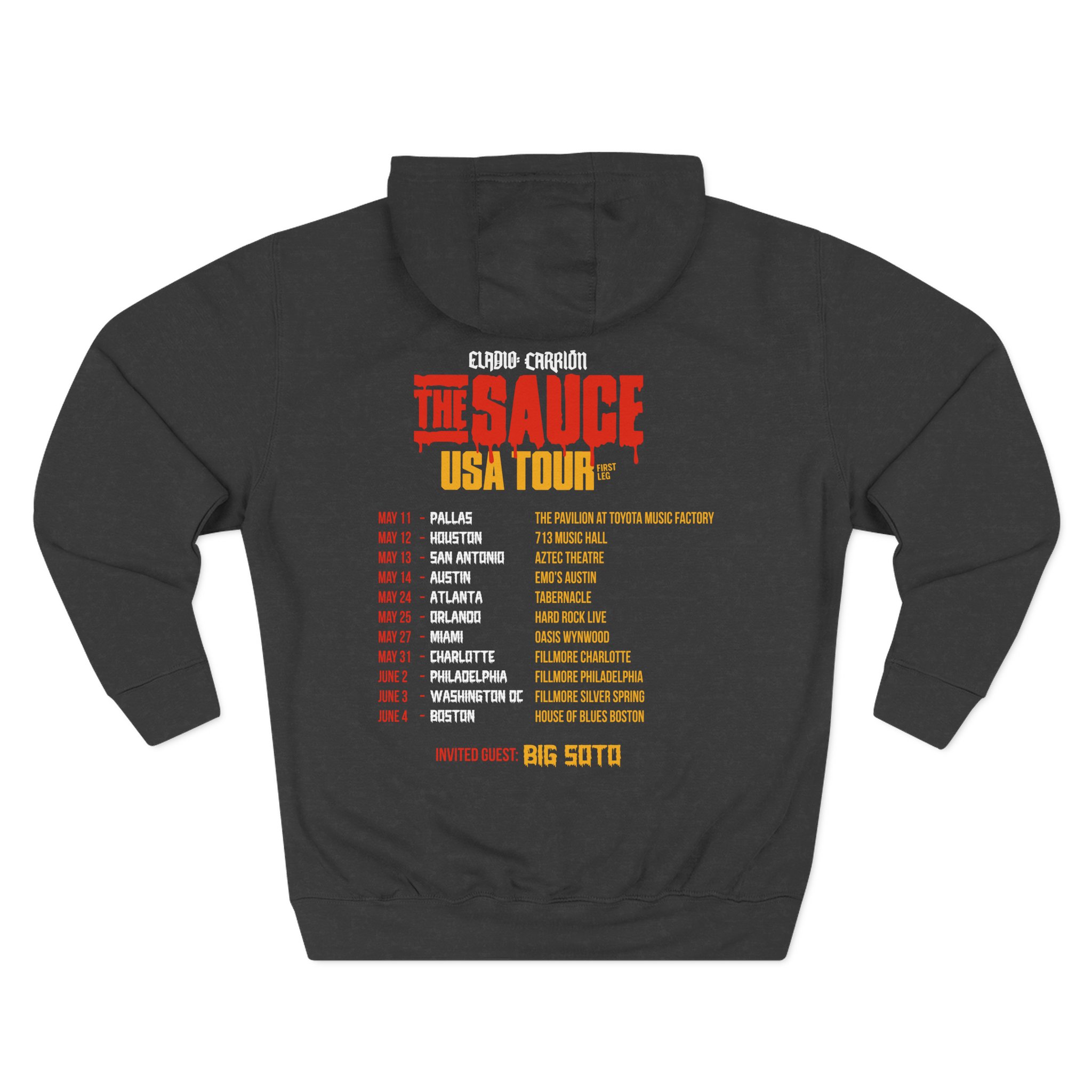 Sauce Boyz Usa Tour Three-Panel Fleece Hoodie