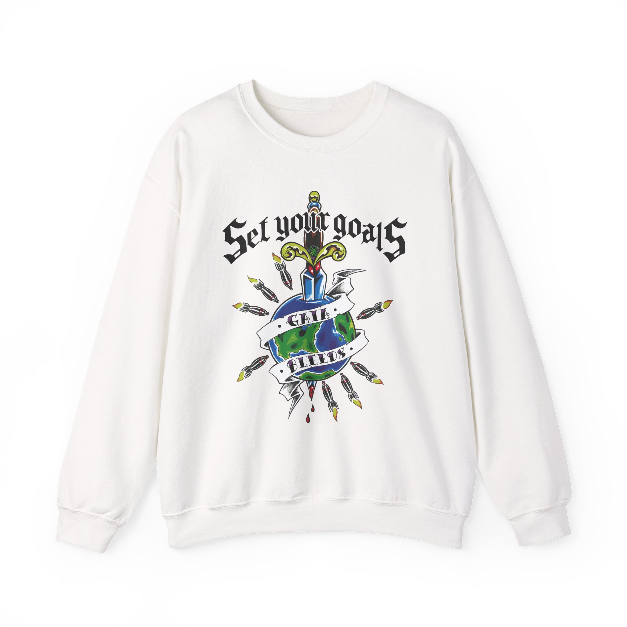 Set Your Goals Gaia Bleeds Unisex Heavy Blendâ„¢ Crewneck Sweatshirt