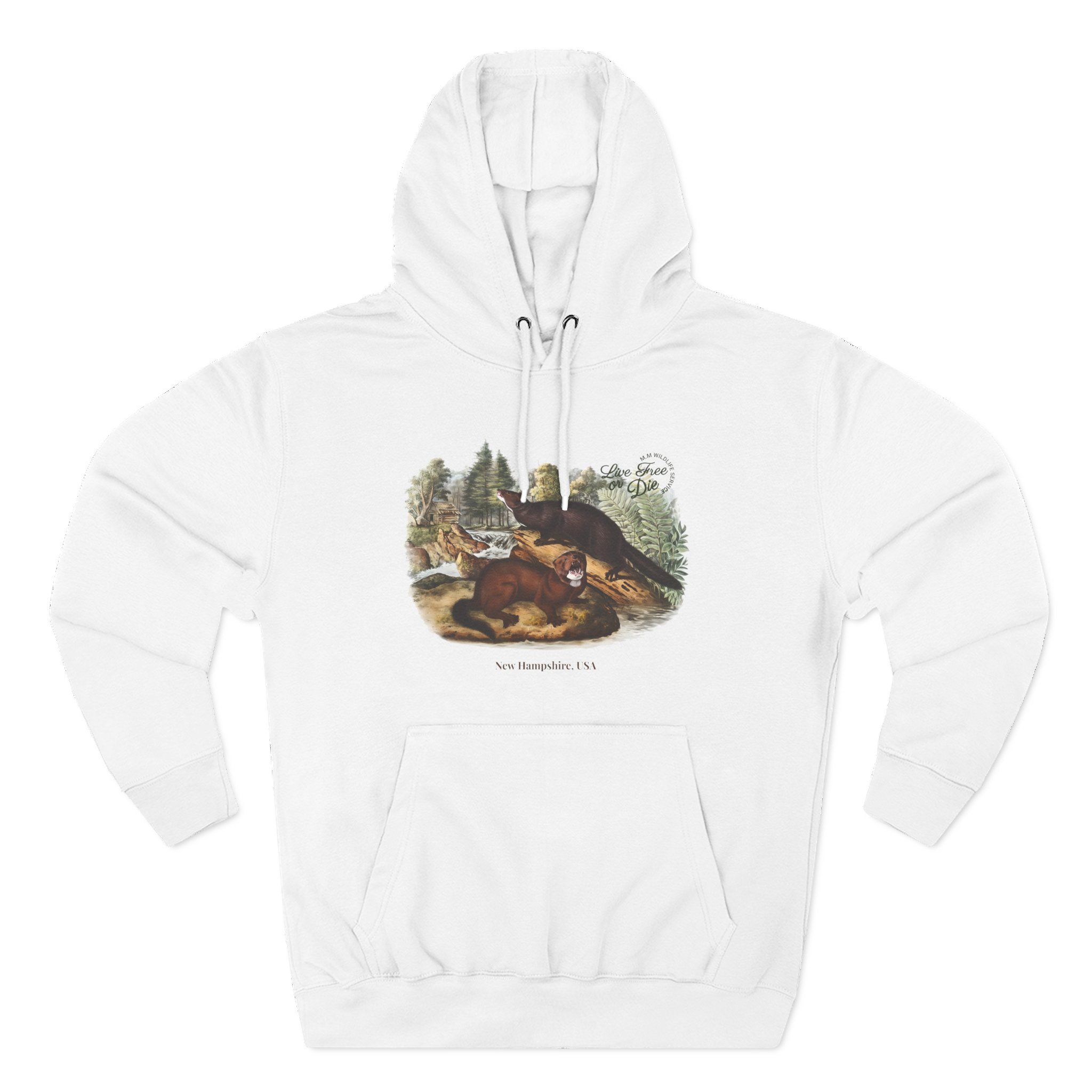 Live Free or Die in Mogul Hampshire Three-Panel Fleece Hoodie