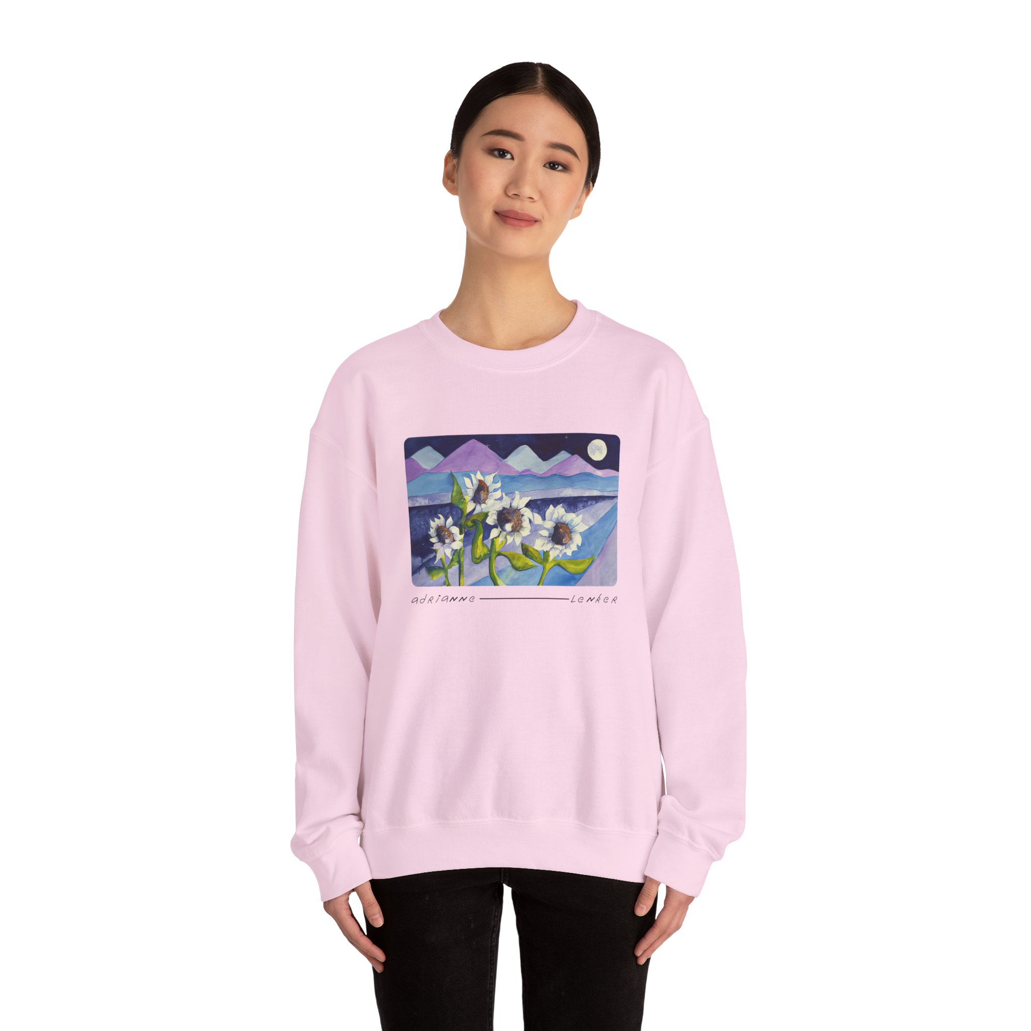 Adrianne Lenker Mema Moonflowers Unisex Heavy Blend Crewneck Sweatshirt