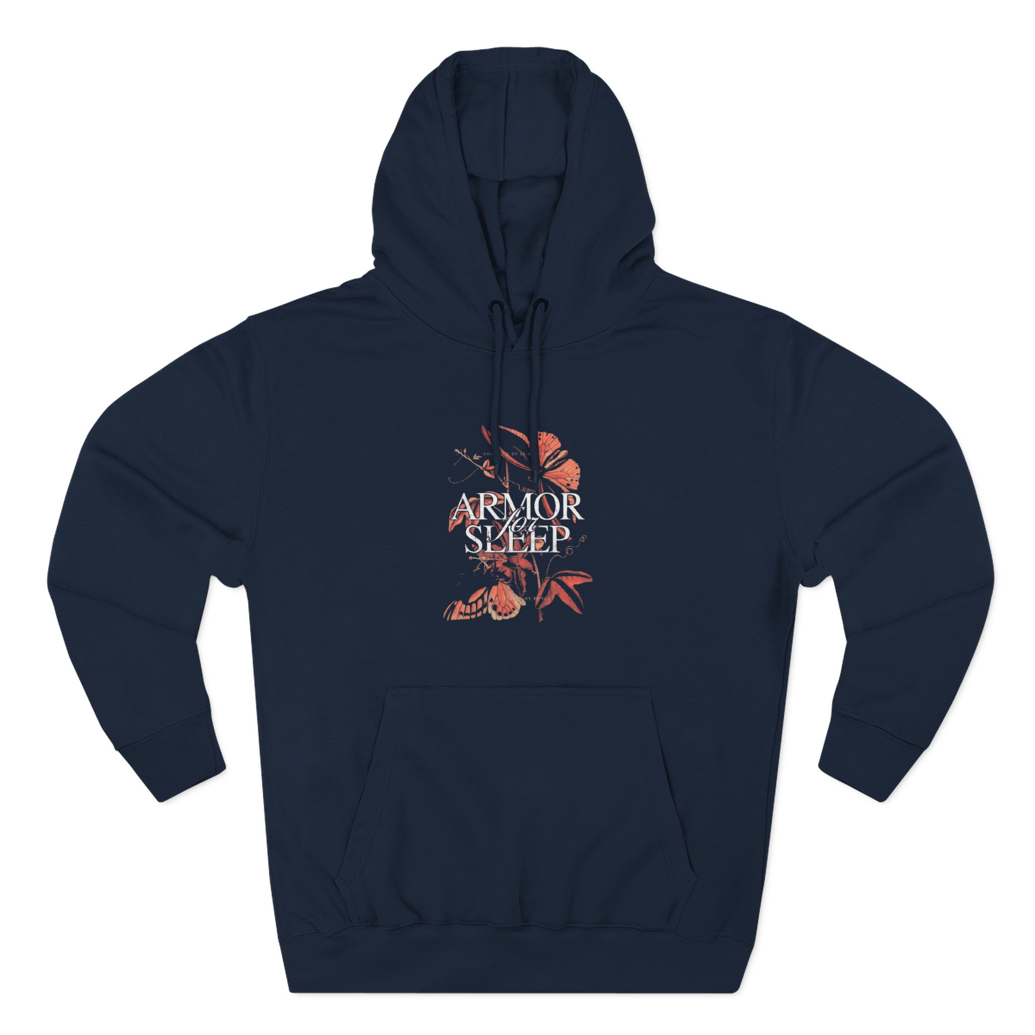 Armor for Sleep Orange Butterflies Three-panel Fleece Hoodie