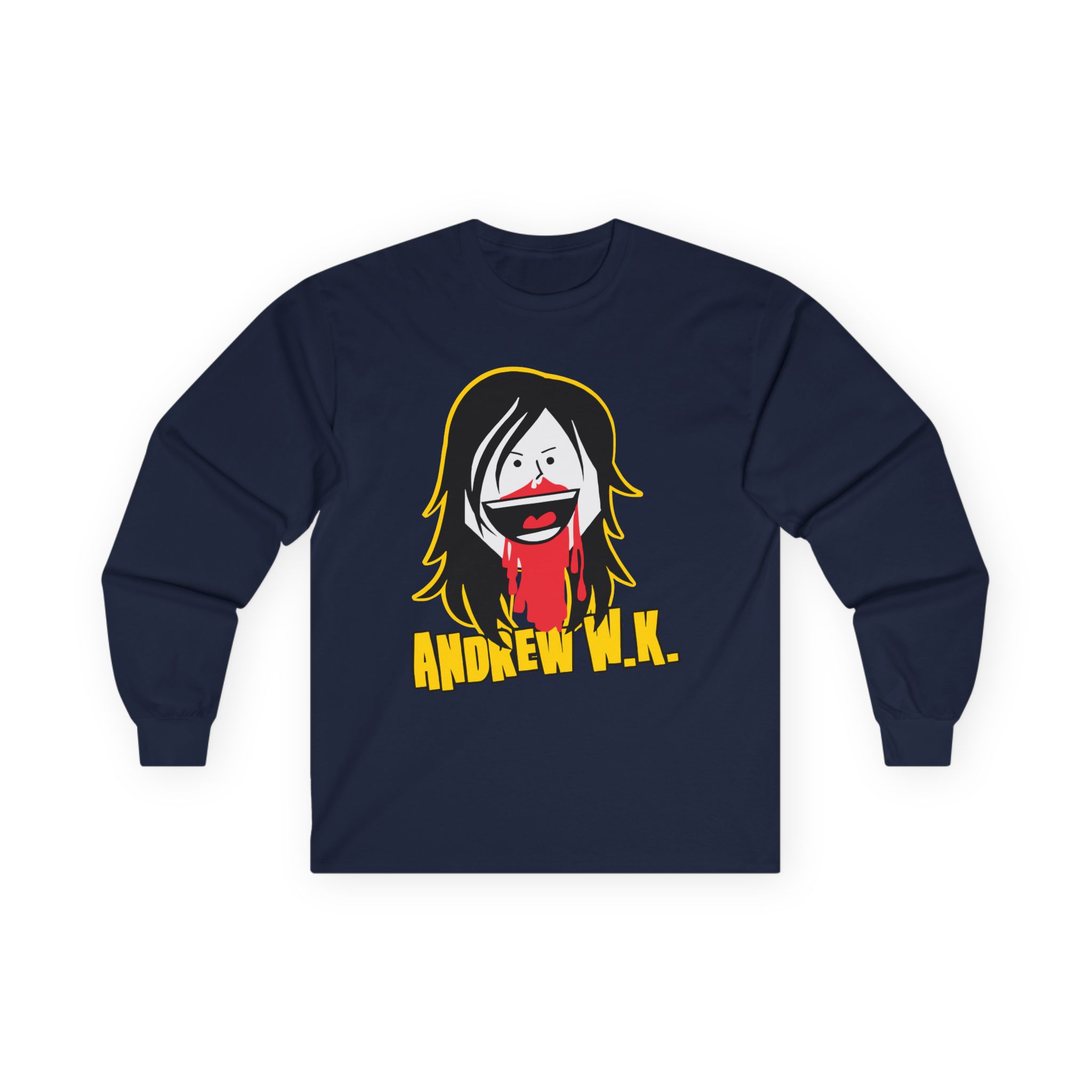 Andrew Wk Cartoon Bloody Nose Unisex Ultra Cotton Long Sleeve Tee