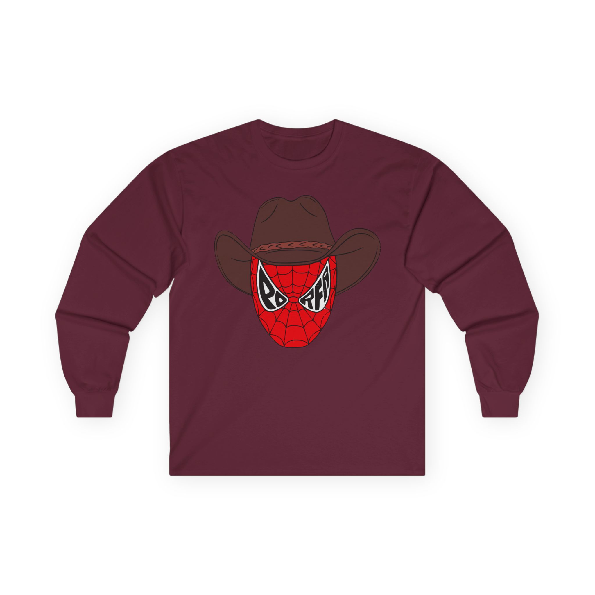 Porfa Spider Man Cowboy Hat Unisex Ultra Cotton Long Sleeve Tee