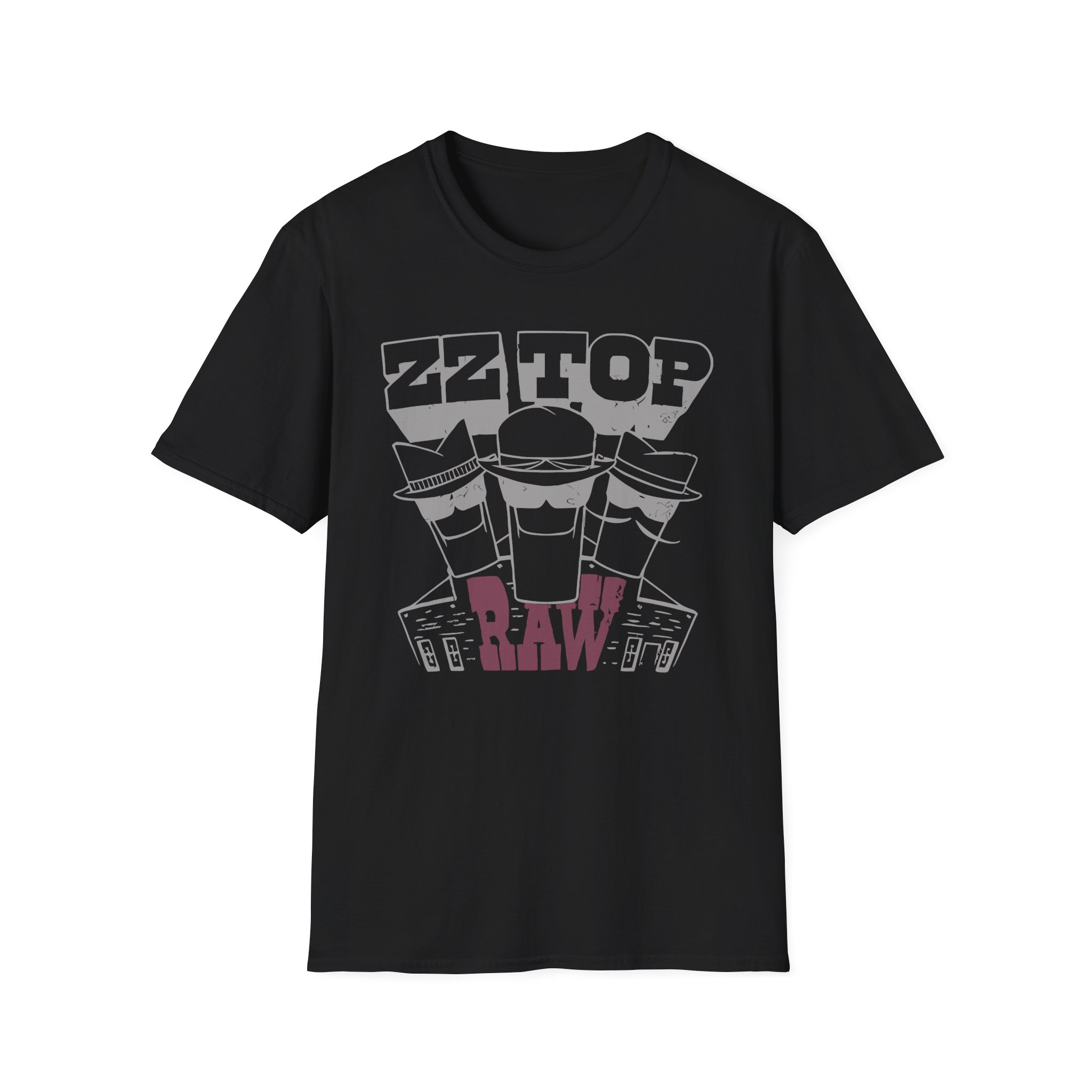 ZZ Top Raw Unisex Softstyle T-Shirt