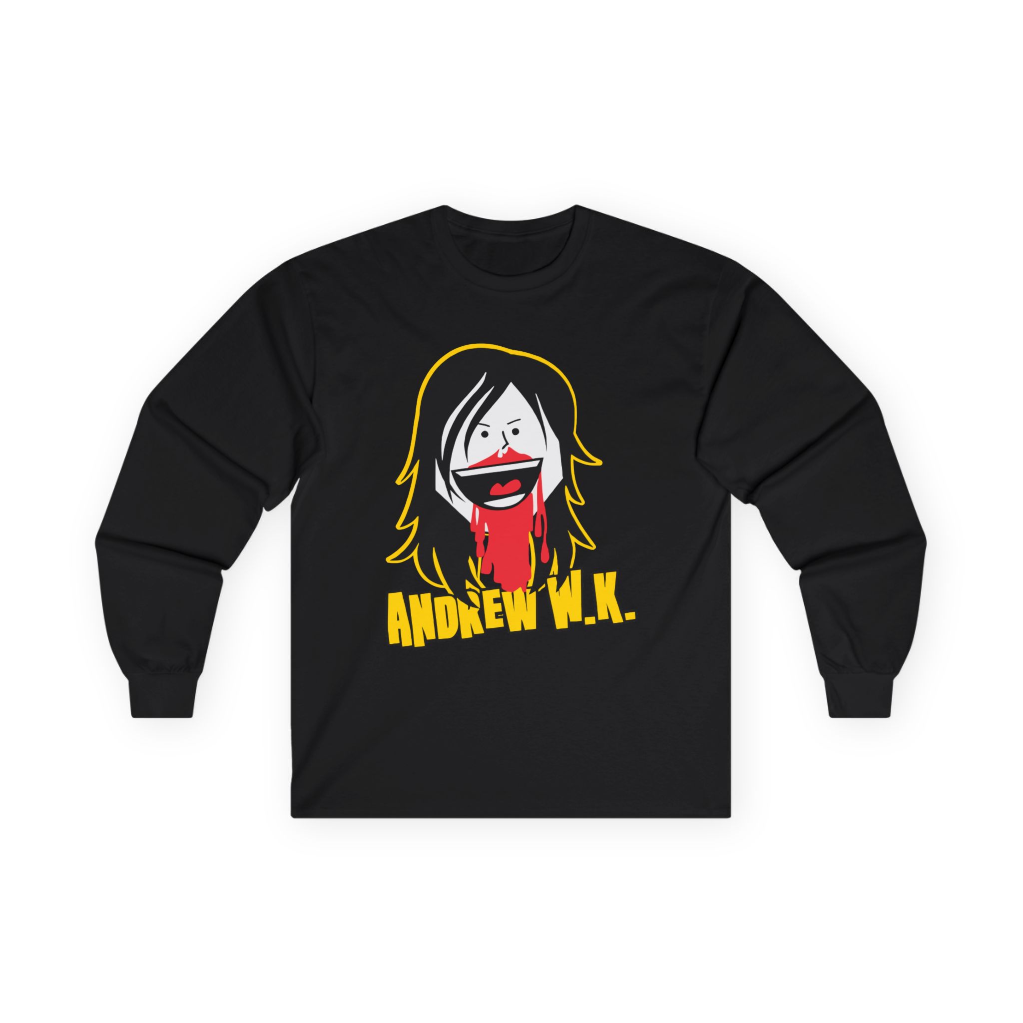 Andrew Wk Cartoon Bloody Nose Unisex Ultra Cotton Long Sleeve Tee