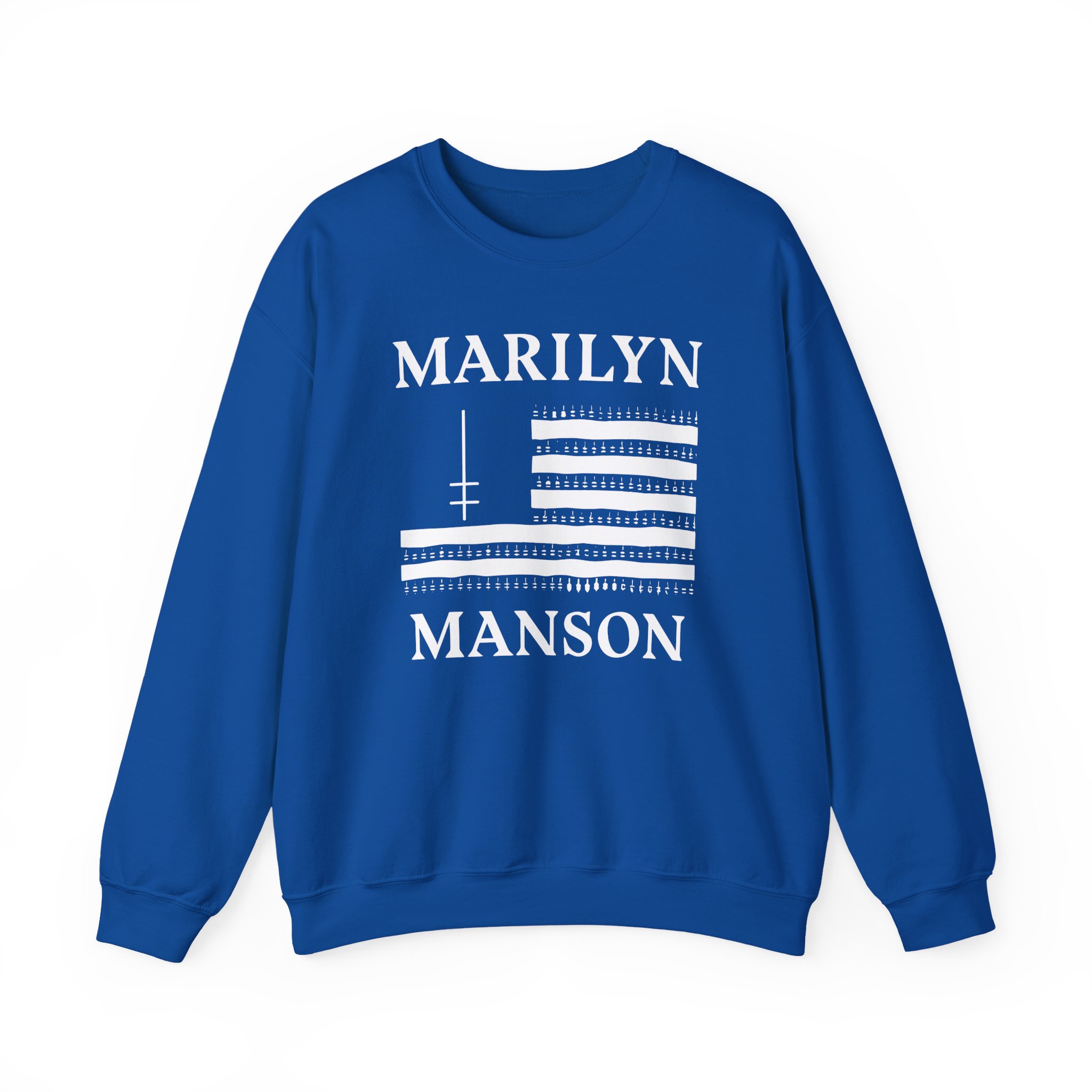 Marilyn Manson Flag and Logo Unisex Heavy Blendâ„¢ Crewneck Sweatshirt