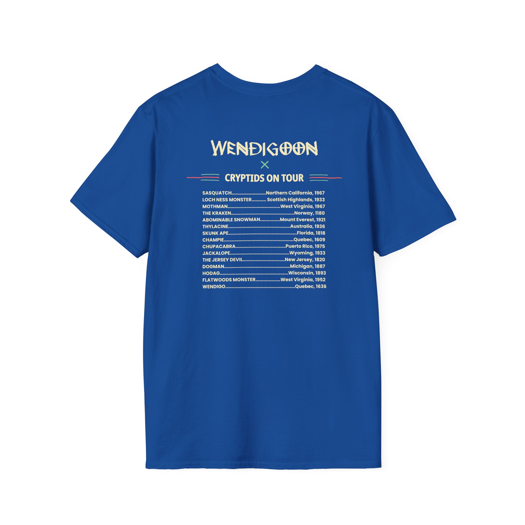 Wendigoon Cryptids on Tour Unisex Softstyle T-Shirt